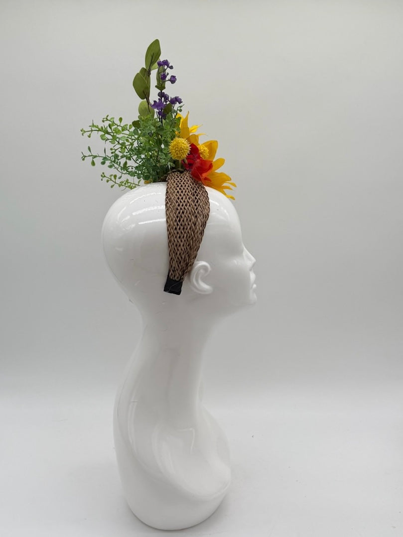 Yellow, Red and Green Kentucky Derby fascinator, Derby Hat Alternative