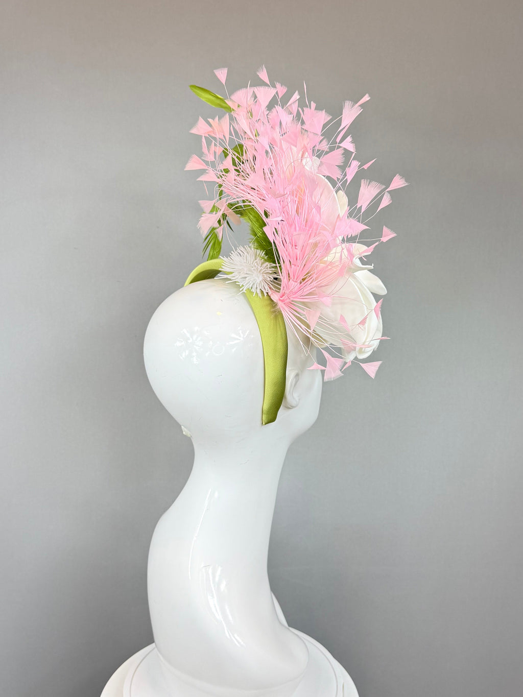 Kentucky Derby Fascinator Hat | White and Pink Flower Hat | Derbyologie