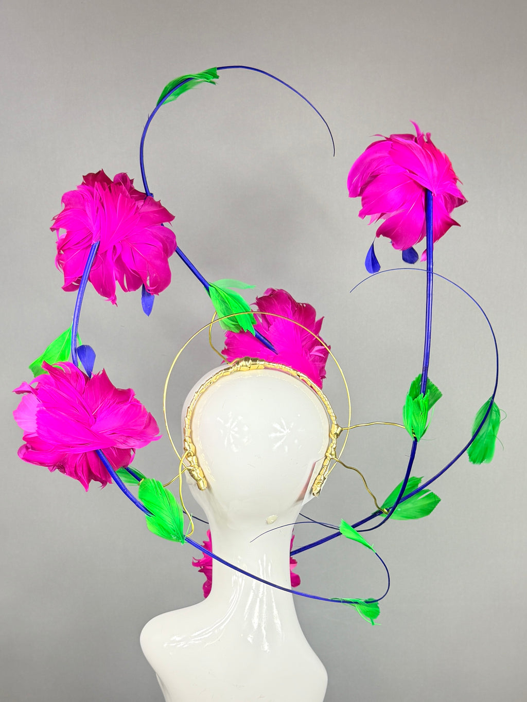 Kentucky Derby Fascinator Hat | Pink, Blue & Green Headband Hat | Derbyologie