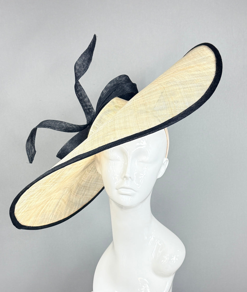 Kentucky Derby Fascinator Hat | Beige and Black Hatinator Headband Hat | Derbyologie