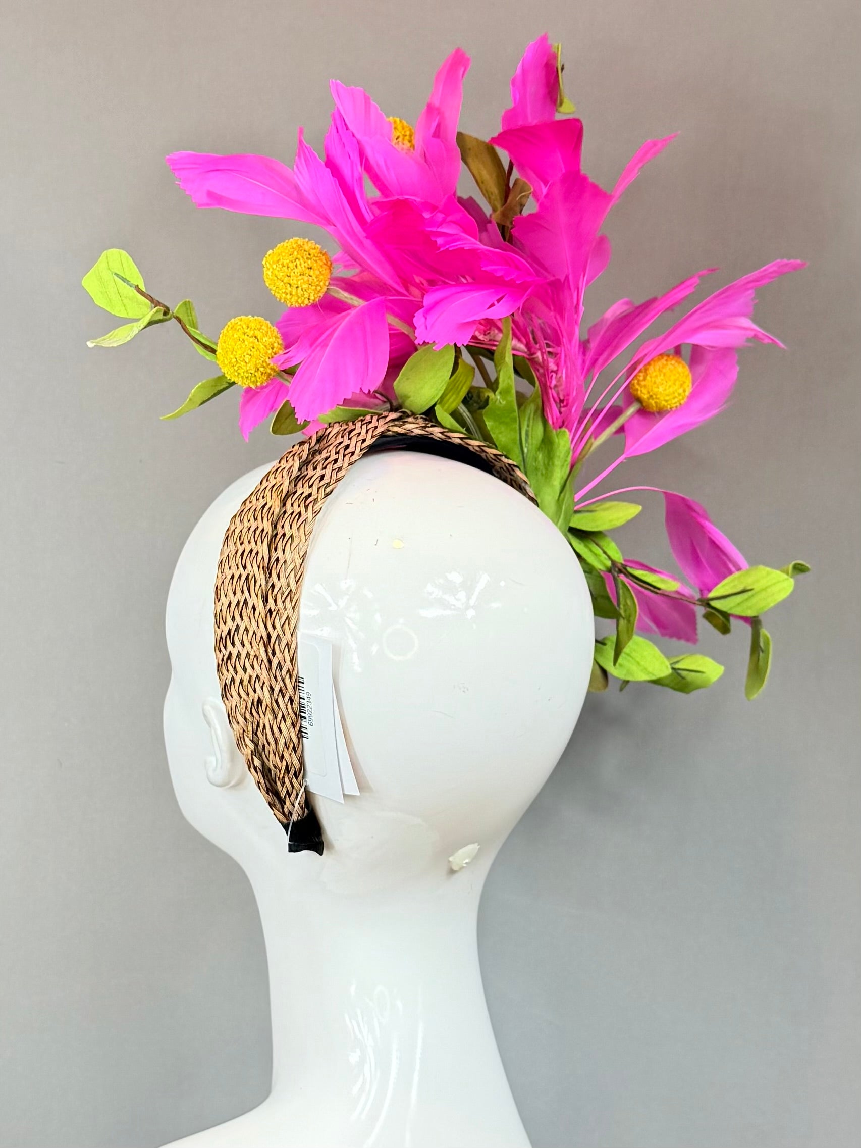 Kentucky Derby Fascinator Hat | Pink, Green, and Yellow Flower Hat | Derbyologie