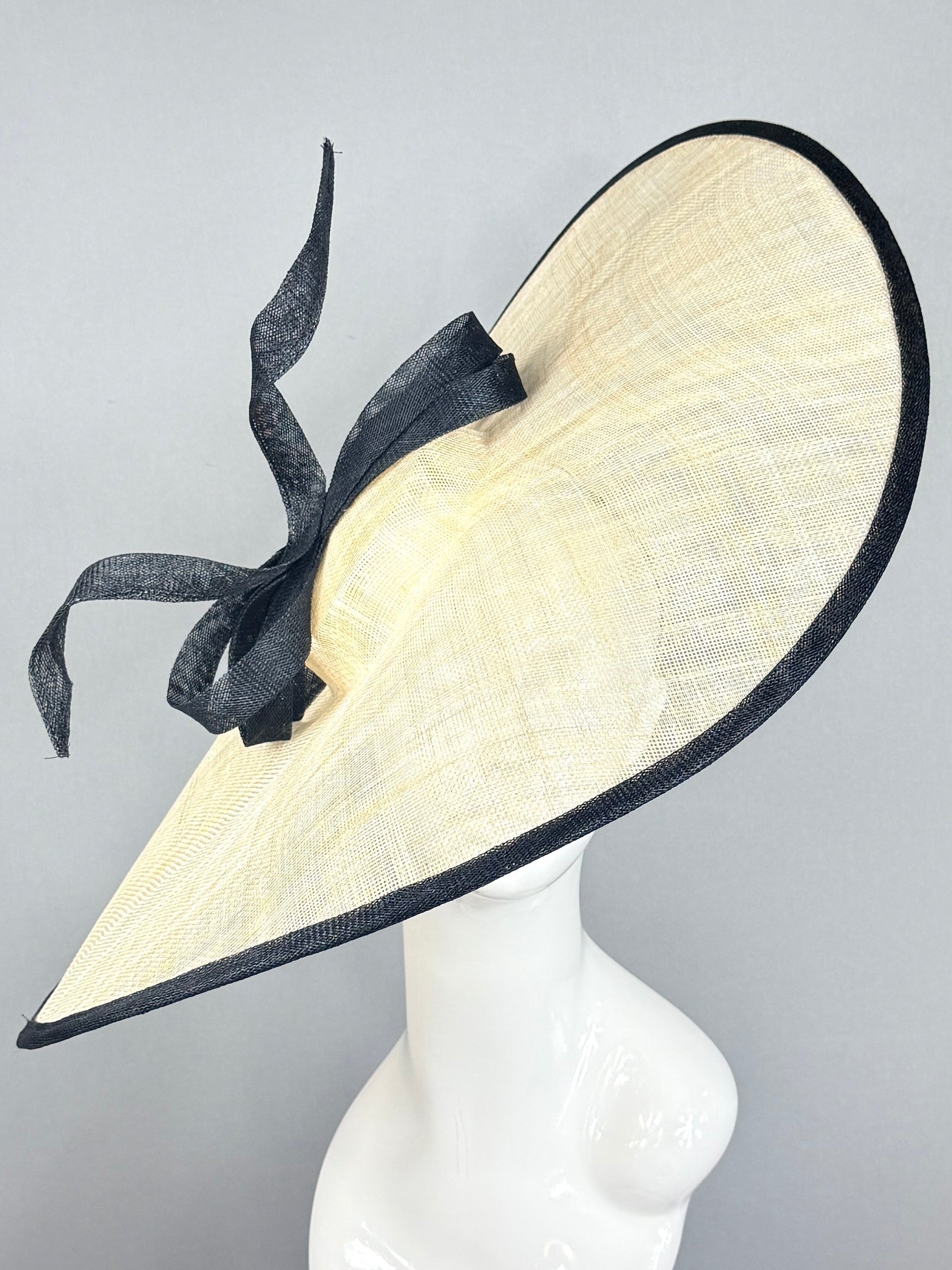 Kentucky Derby Fascinator Hat | Beige and Black Hatinator Headband Hat | Derbyologie