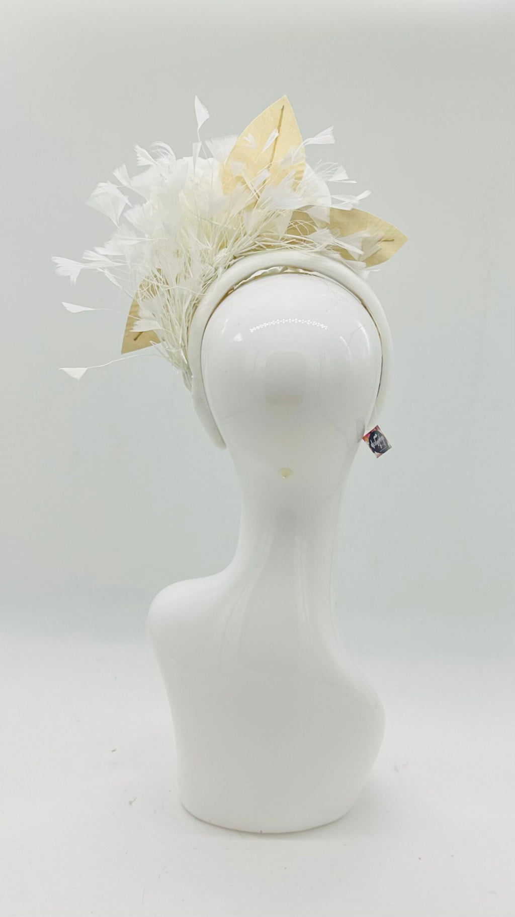 Kentucky Derby Floral Feather Fascinator, Derby Hat Alternative (GOLD LINE)