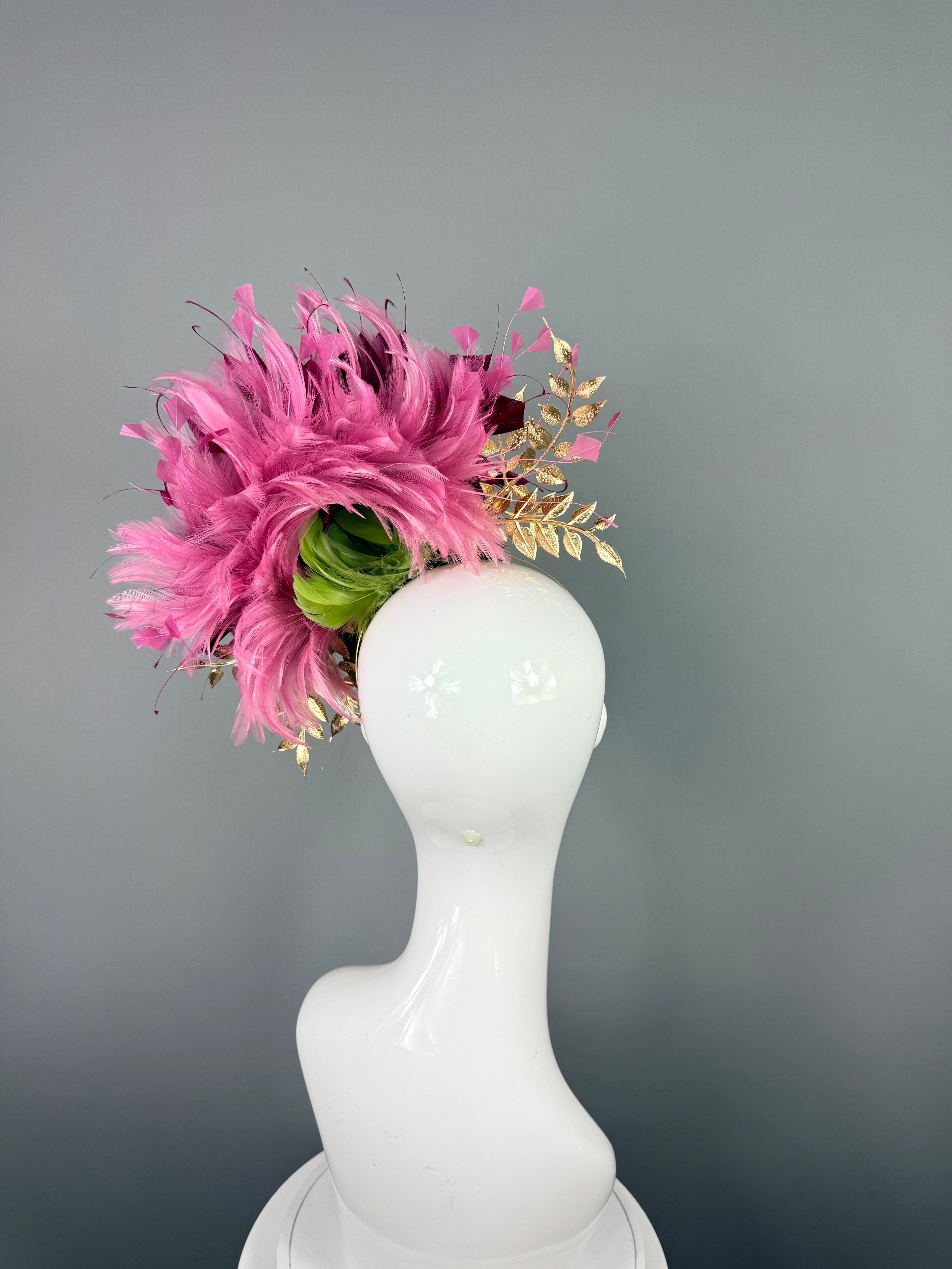 Kentucky Derby Fascinator Hat | Pink, Mauve, Green and Gold | Derbyologie