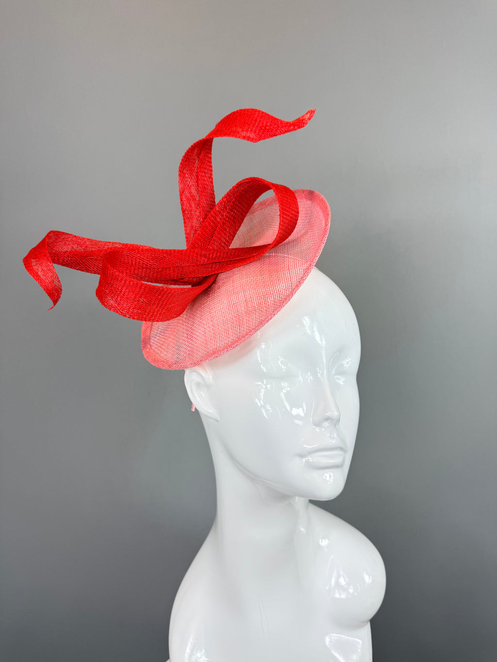Kentucky Derby Fascinator Hat | Pink and Red Bow Headpiece | Derbyologie