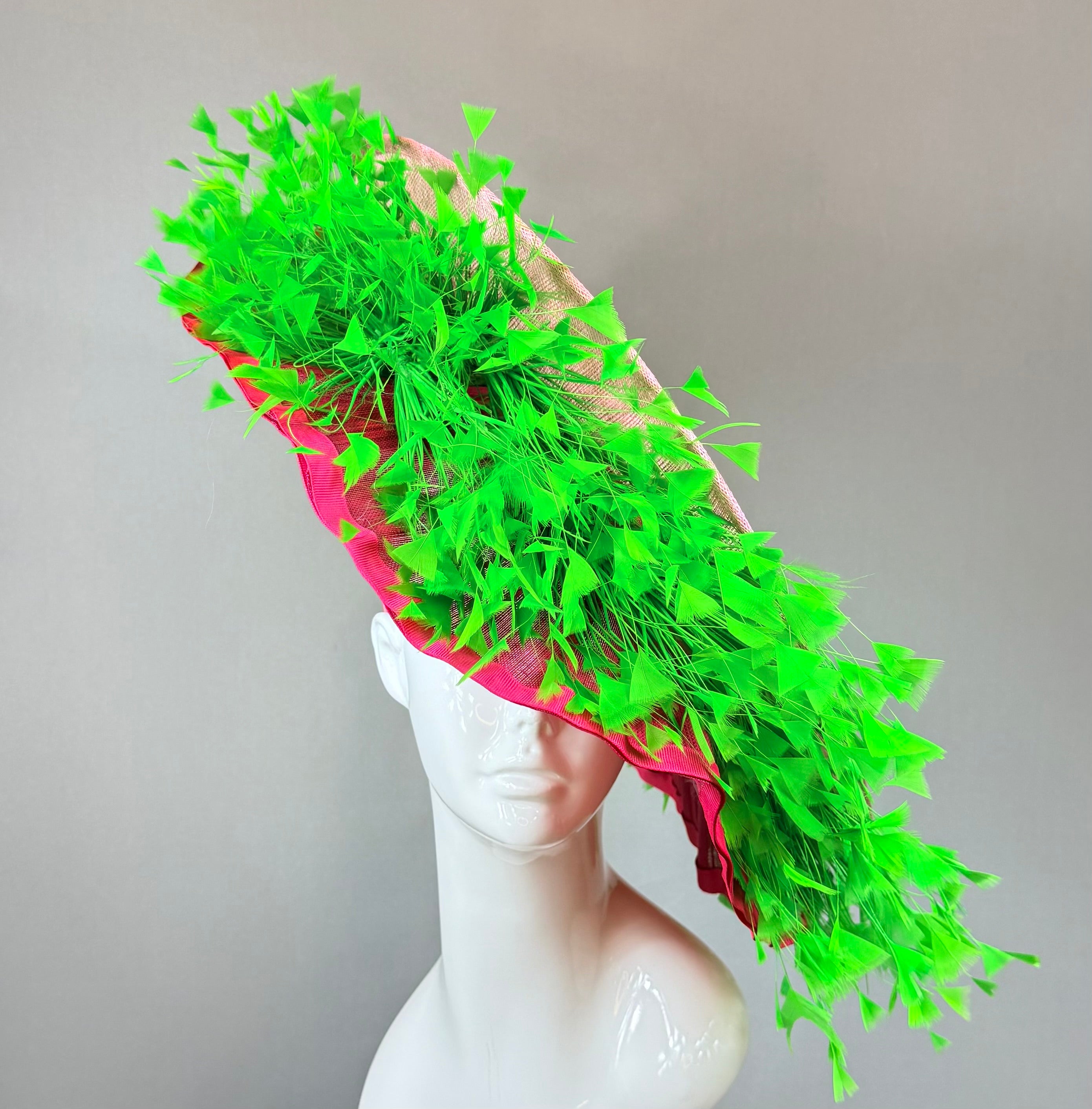 Light pink and green Derby Fascinator, Kentucky Derby Hat Alternative, Kentucky derby hat, (PLATINUM LINE)