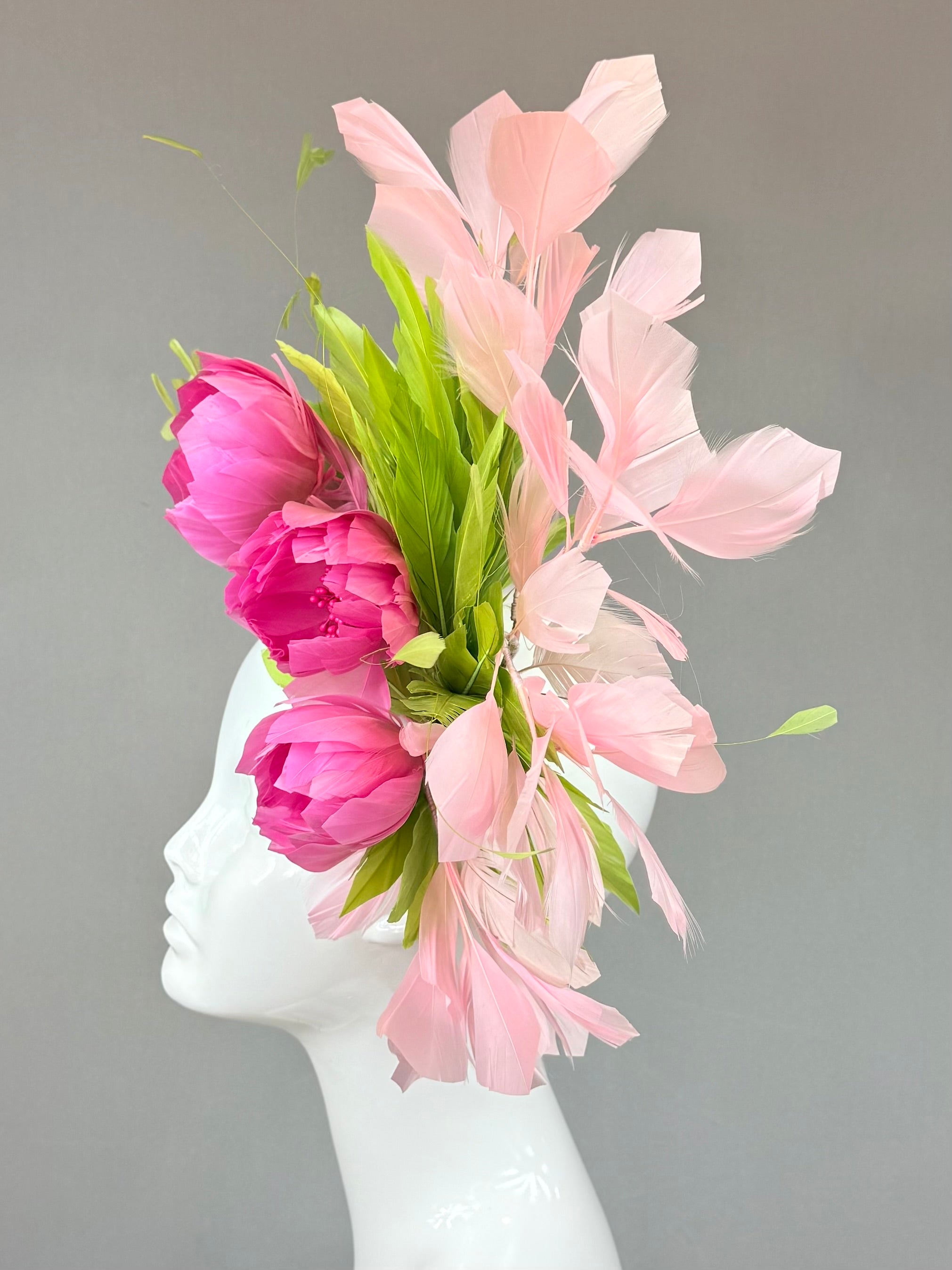 Kentucky Derby Fascinator Hat | Pink and green Headband Hat | Derbyologie