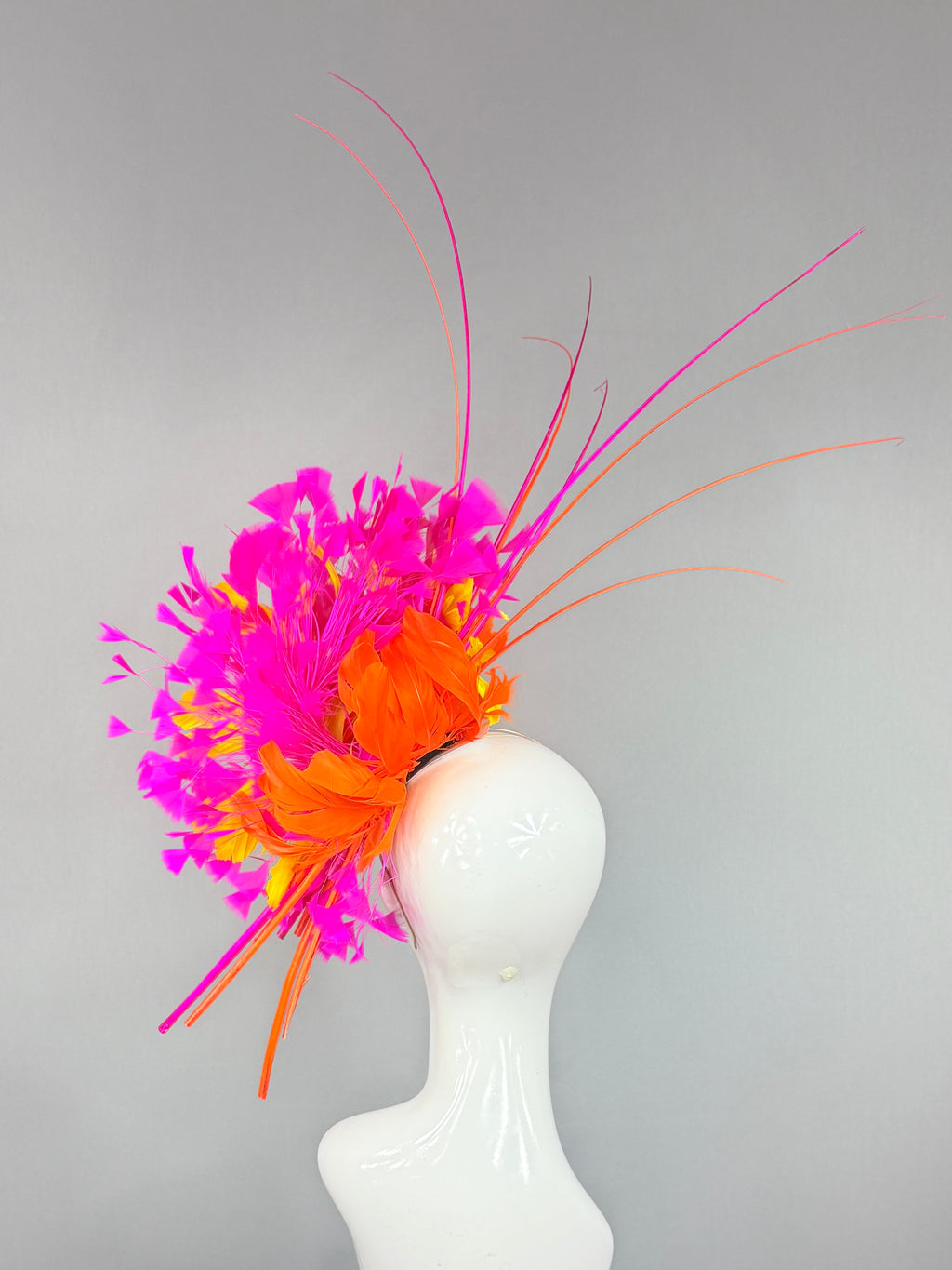 Kentucky Derby Hat | Hot Pink and Orange Kentucky Derby fascinator | Derbyologie