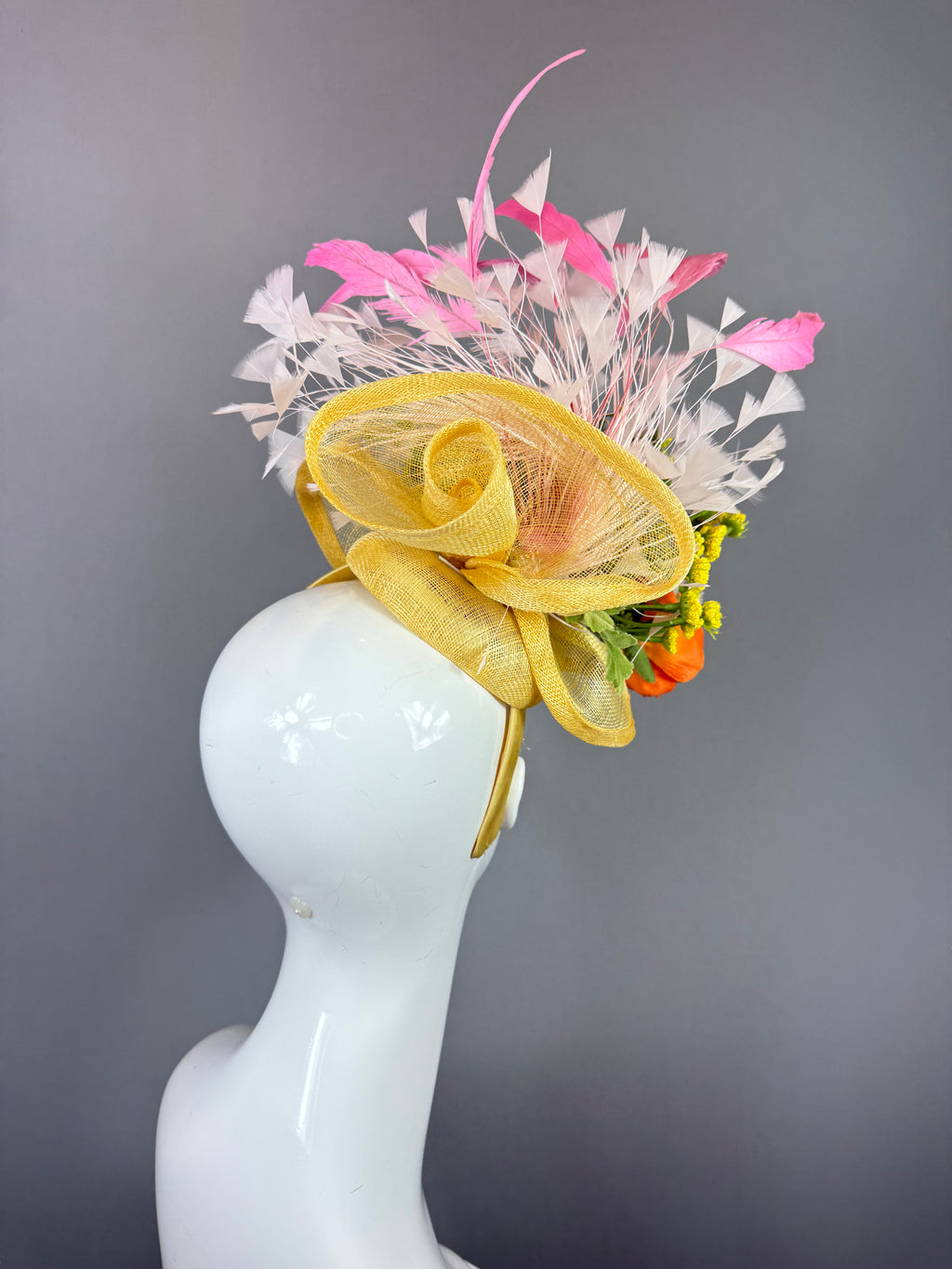 Kentucky Derby Fascinator Hat | Red, Yellow, White, Pink, and Orange Headpiece | Derbyologie