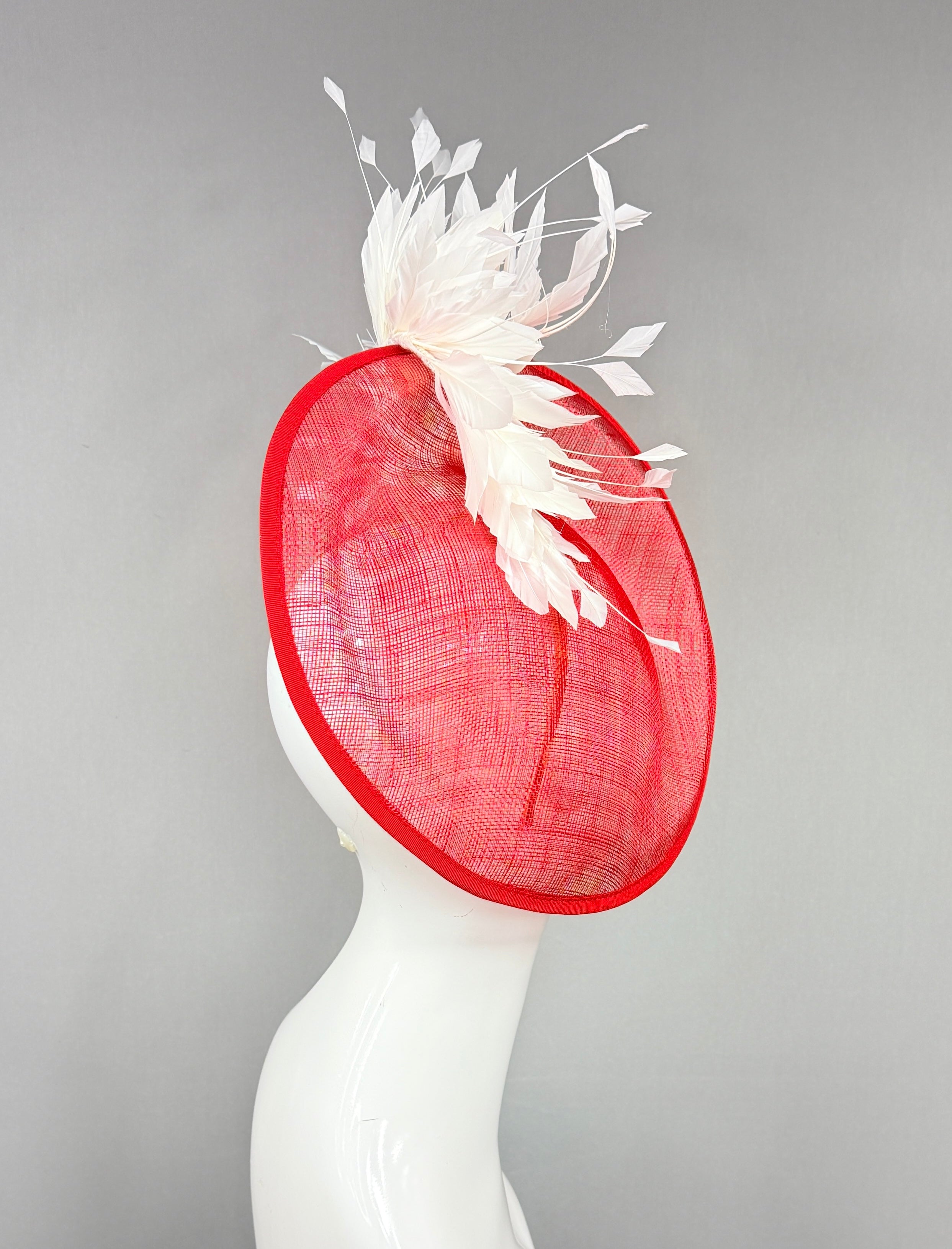 Kentucky Derby Fascinator Hat | Red and White Derby Hat | Derbyologie