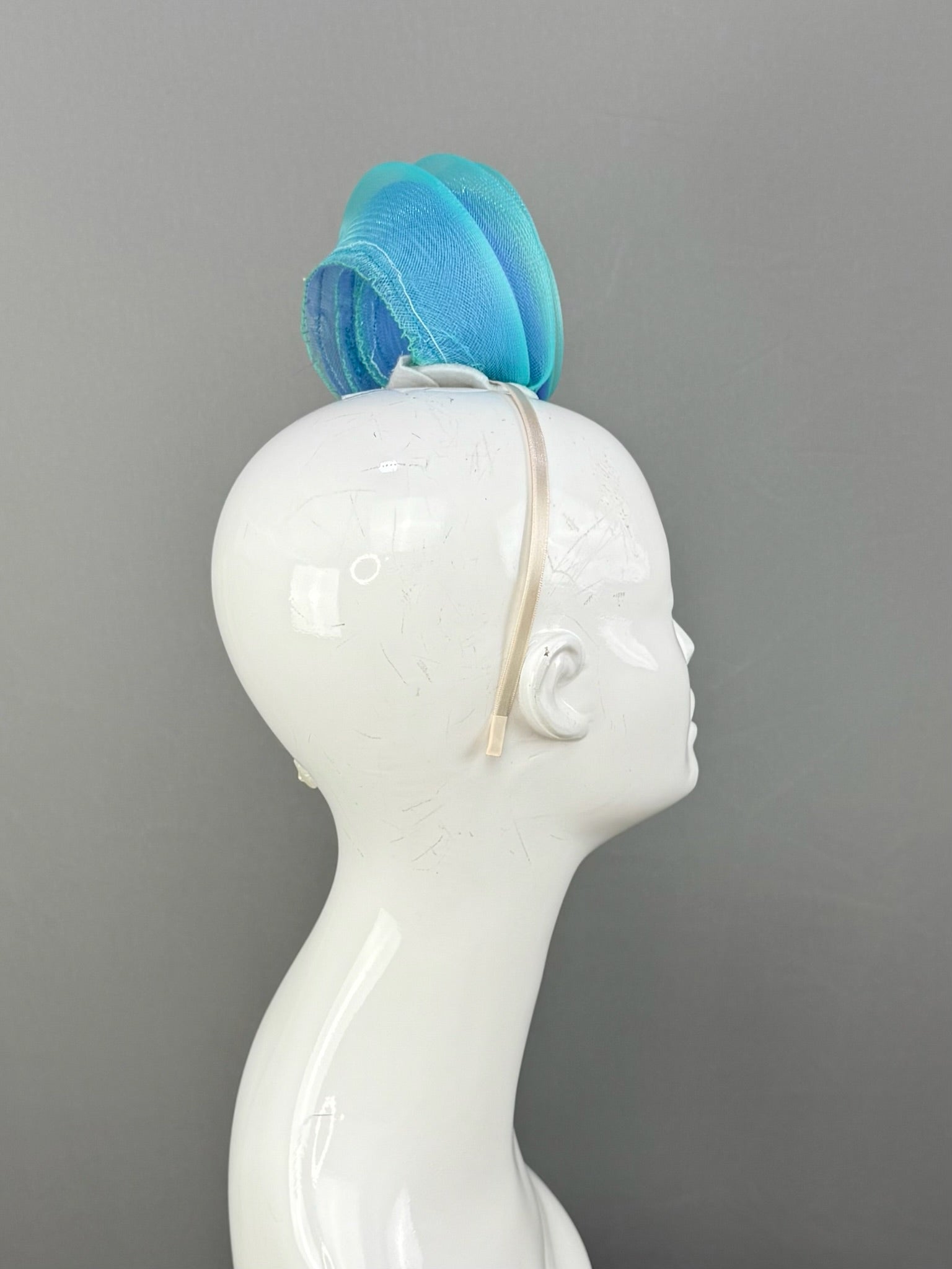 Blue Kentucky Derby fascinator, Derby Hat Alternative (SILVER LINE)