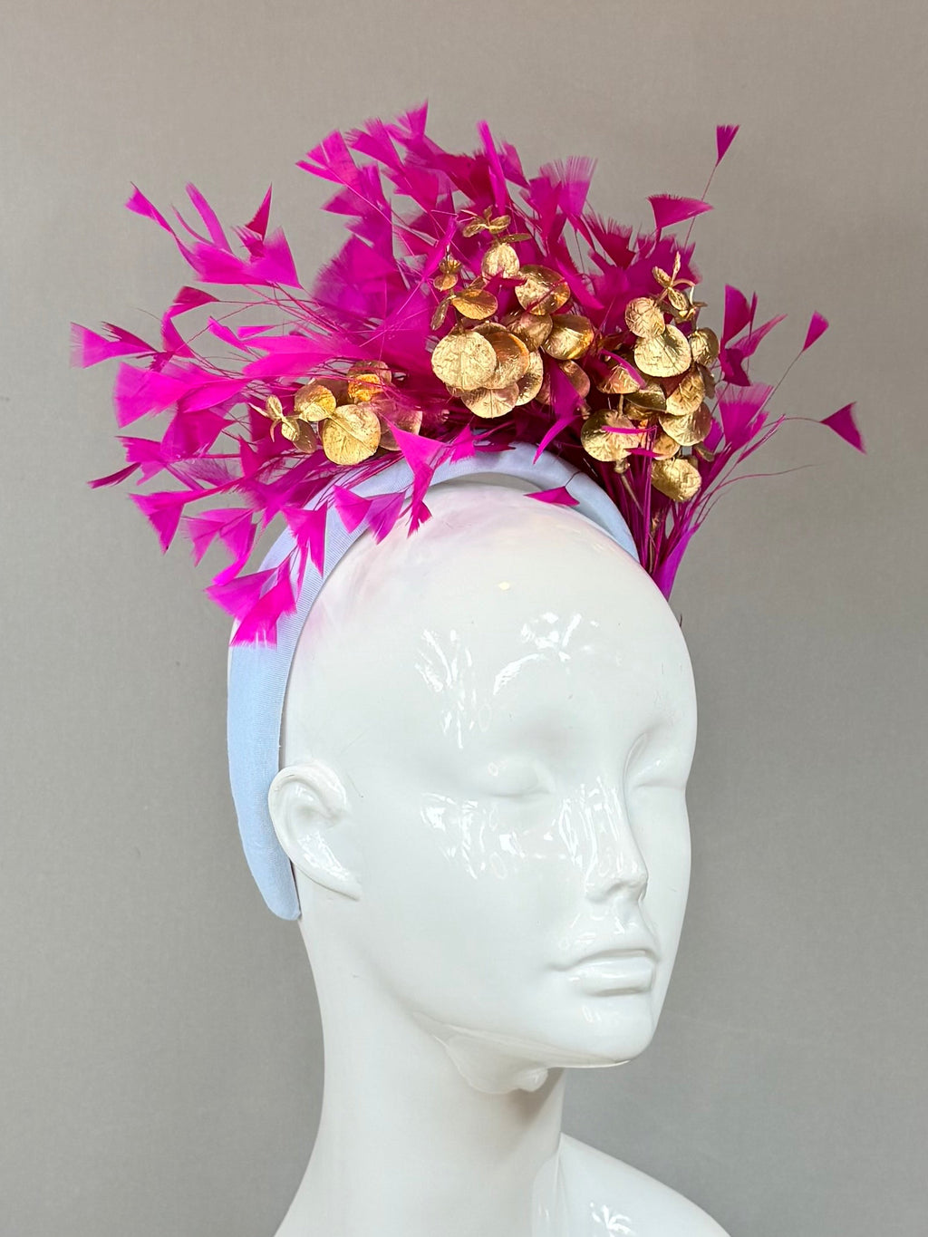 Blue and Fuchsia Kentucky Derby Fascinator, derby hat Kentucky Derby Hat Alternative, Floral Fascinator (SILVER LINE)