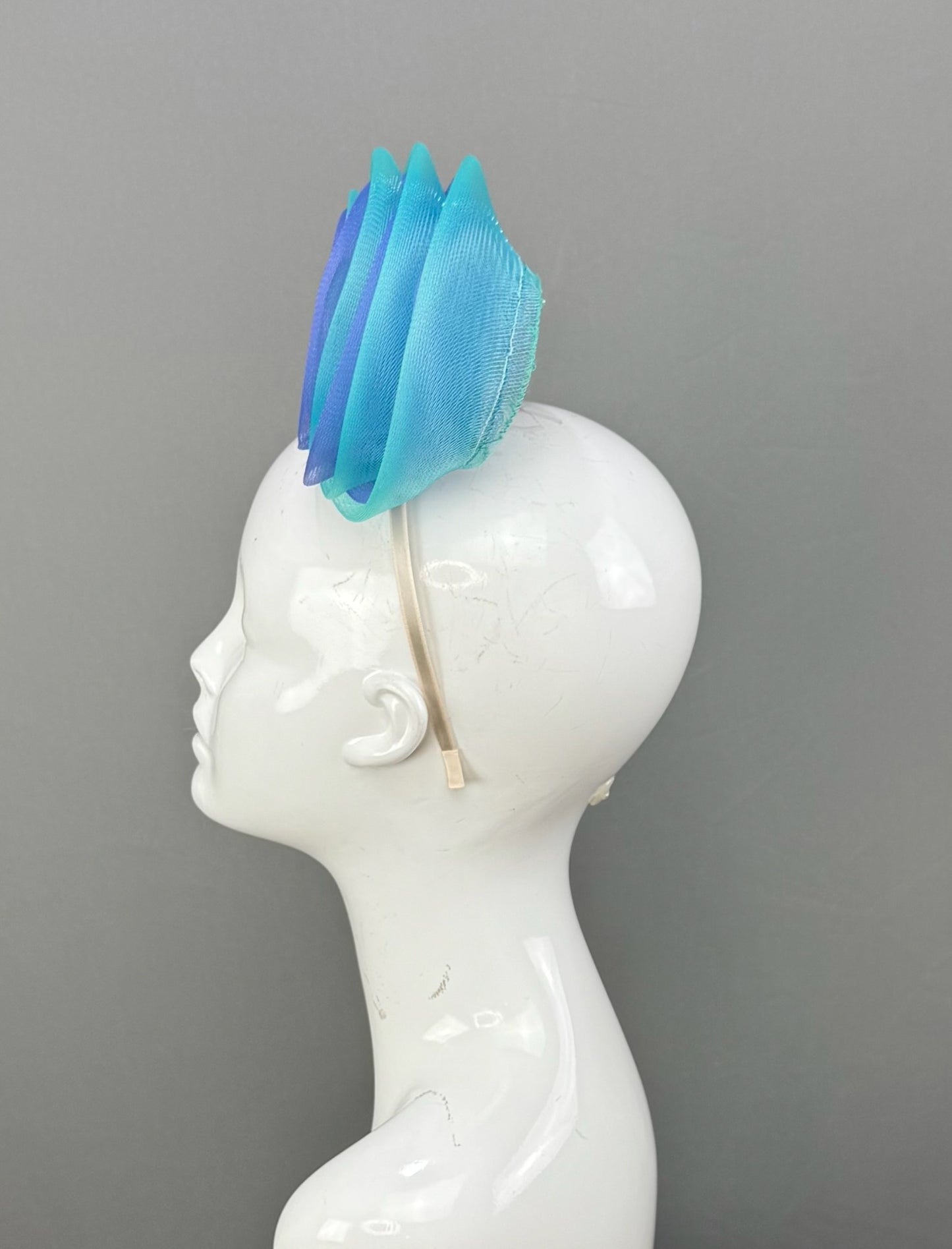 Blue Kentucky Derby fascinator, Derby Hat Alternative (SILVER LINE)