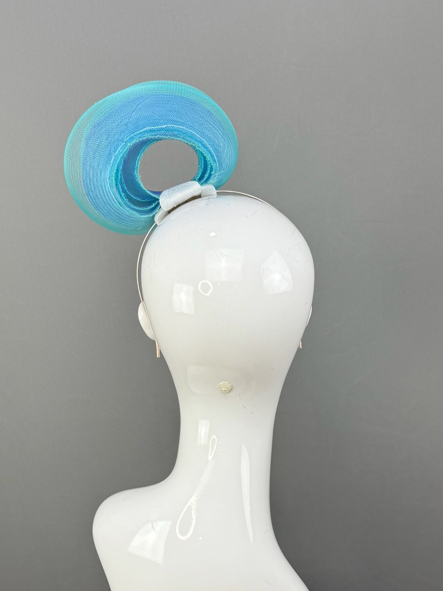 Blue Kentucky Derby fascinator, Derby Hat Alternative (SILVER LINE)