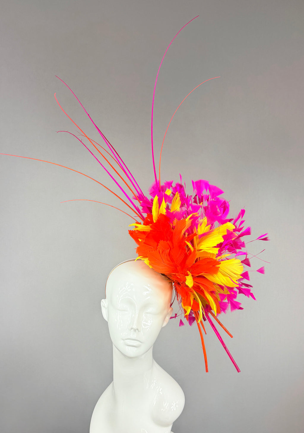 Kentucky Derby Hat | Hot Pink and Orange Kentucky Derby fascinator | Derbyologie