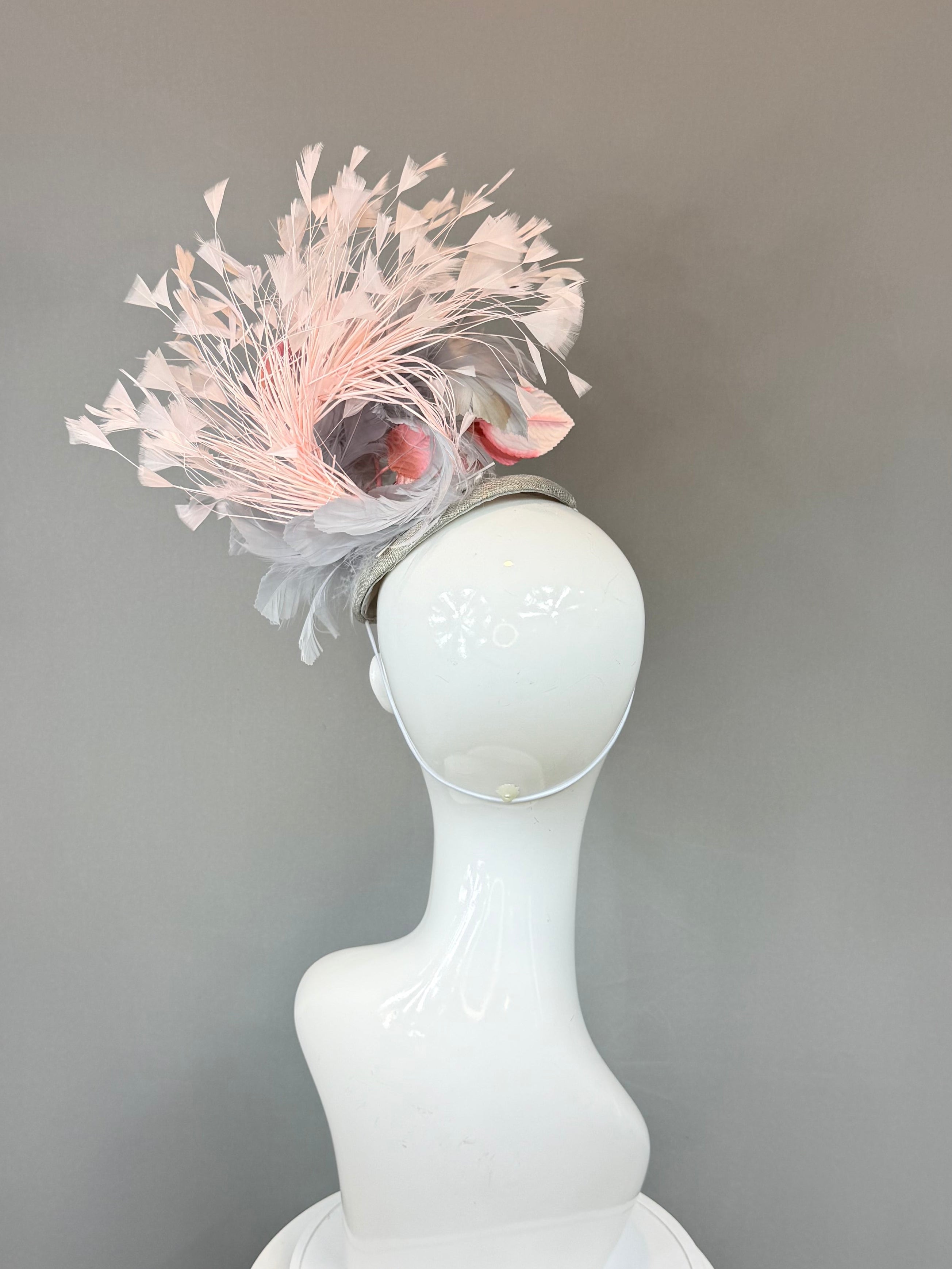 Kentucky Derby Fascinator Hat | Pink, White, and Beige Flower Hat | Derbyologie