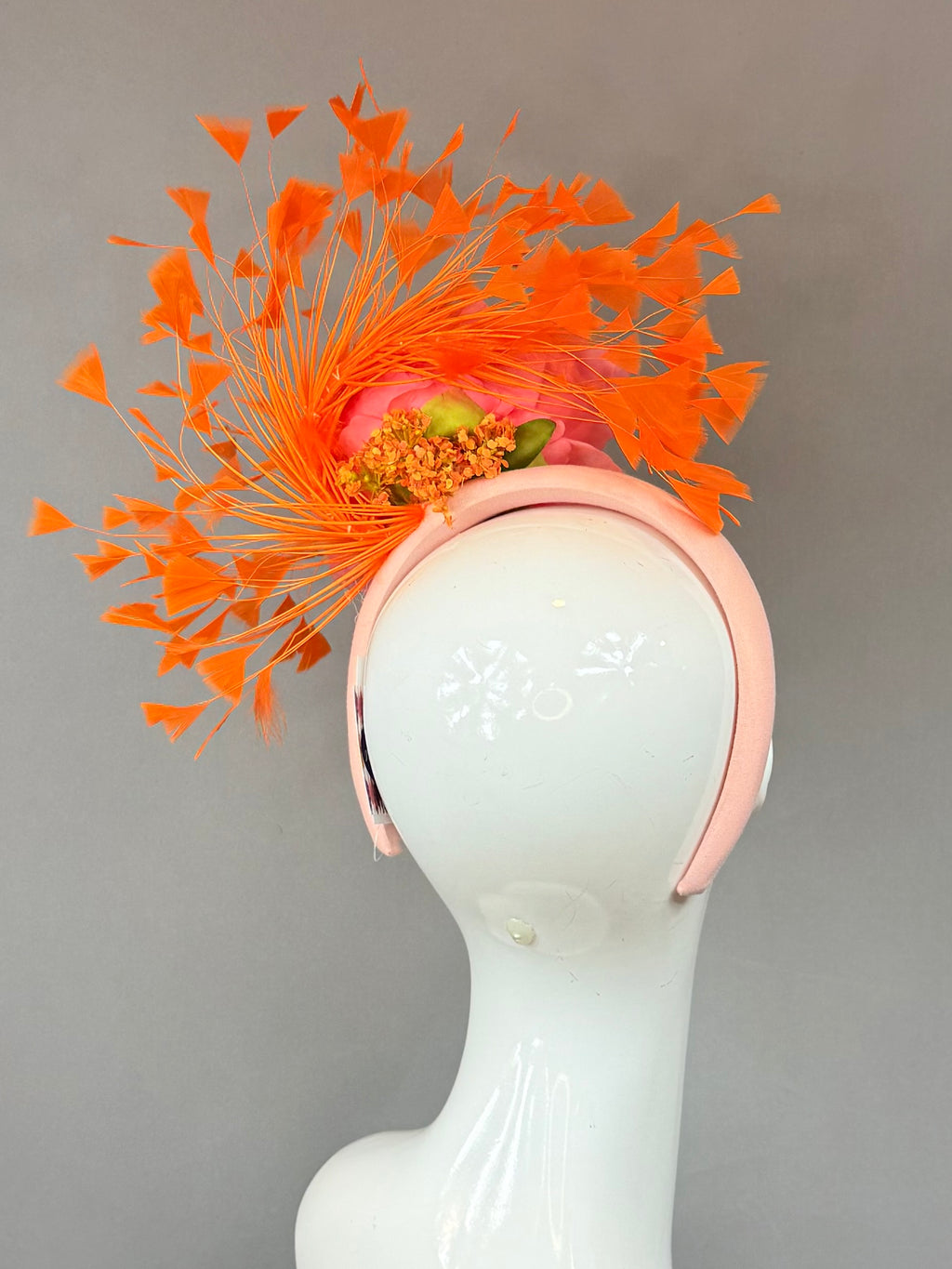 Kentucky Derby Fascinator Hat | Pink and Orange Flower Hat | Derbyologie