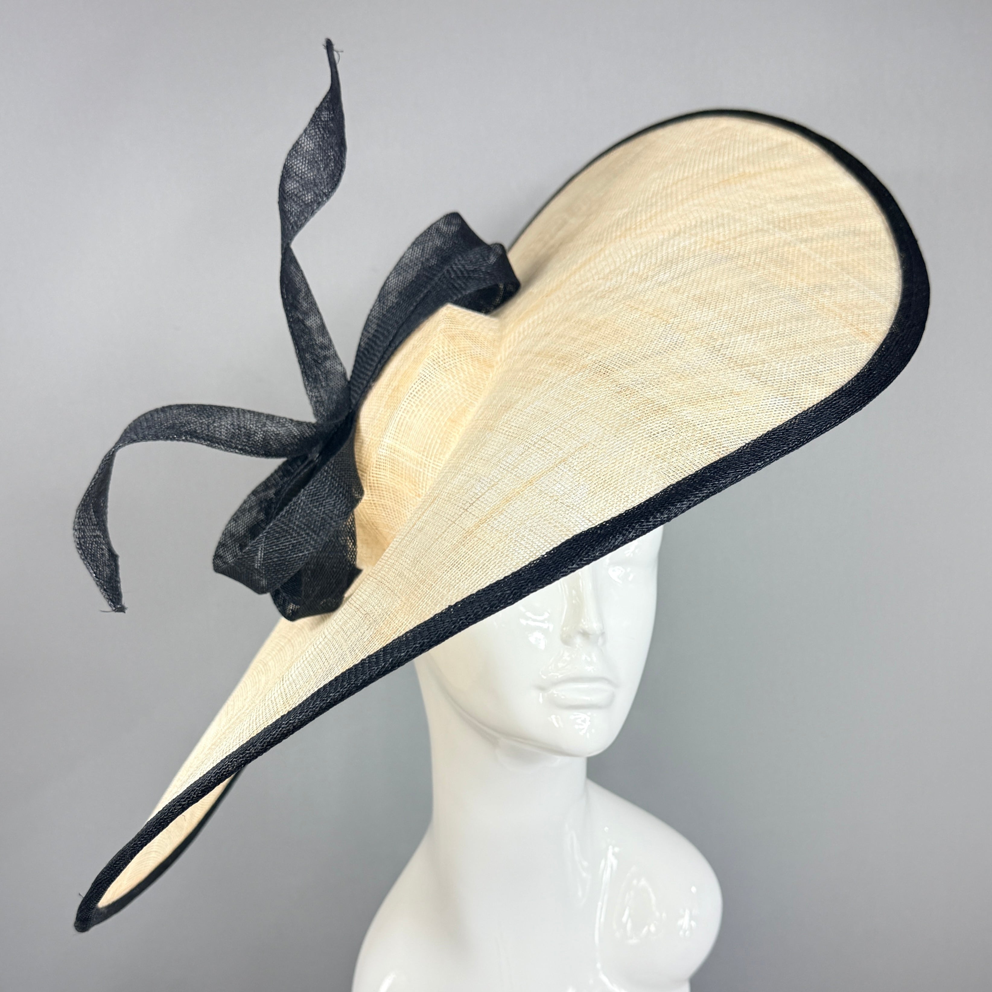 Kentucky Derby Fascinator Hat | Beige and Black Hatinator Headband Hat | Derbyologie
