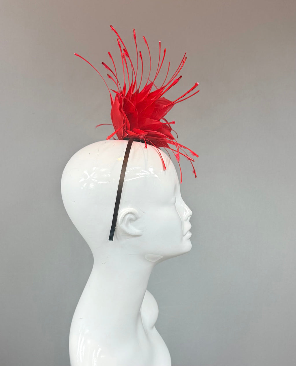 Kentucky Derby Fascinator Hat | Red Feather Hat | Derbyologie