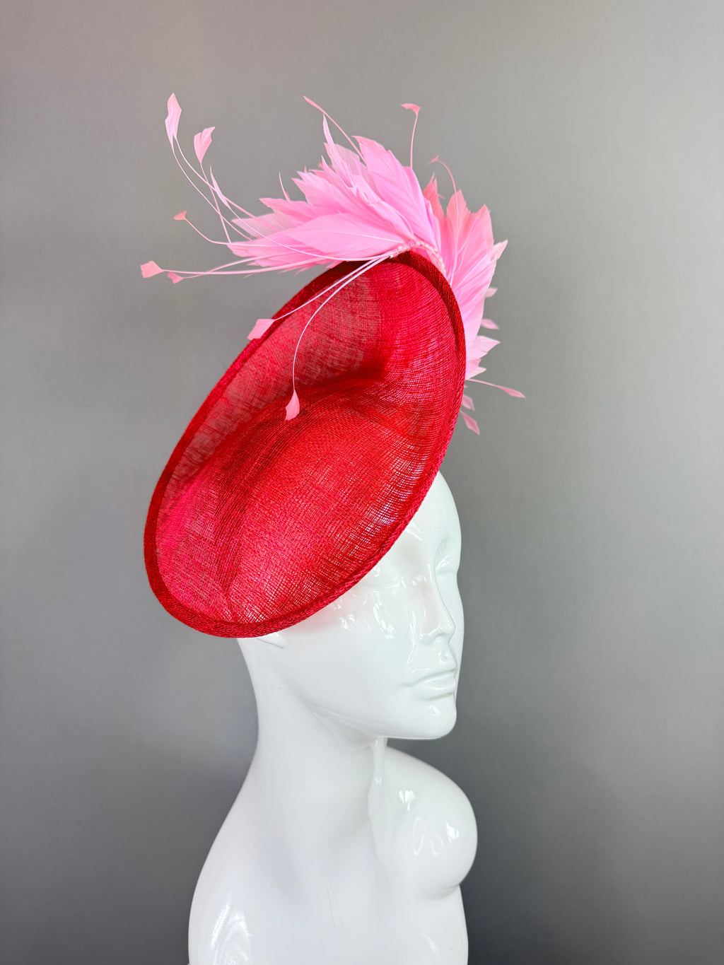 Kentucky Derby Fascinator Hat | Red and Pink Headpiece | Derbyologie