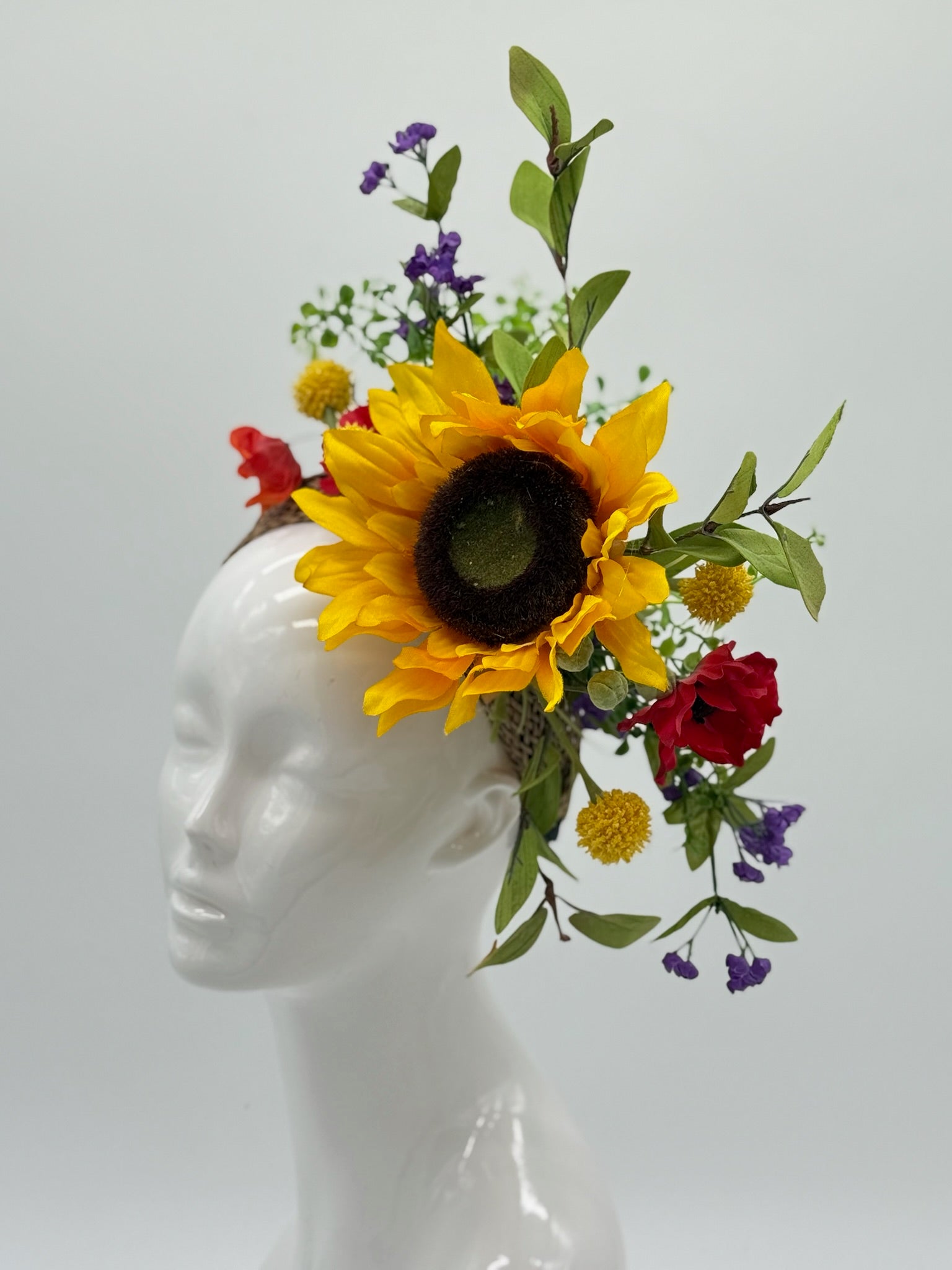 Yellow, Red and Green Kentucky Derby fascinator, Derby Hat Alternative