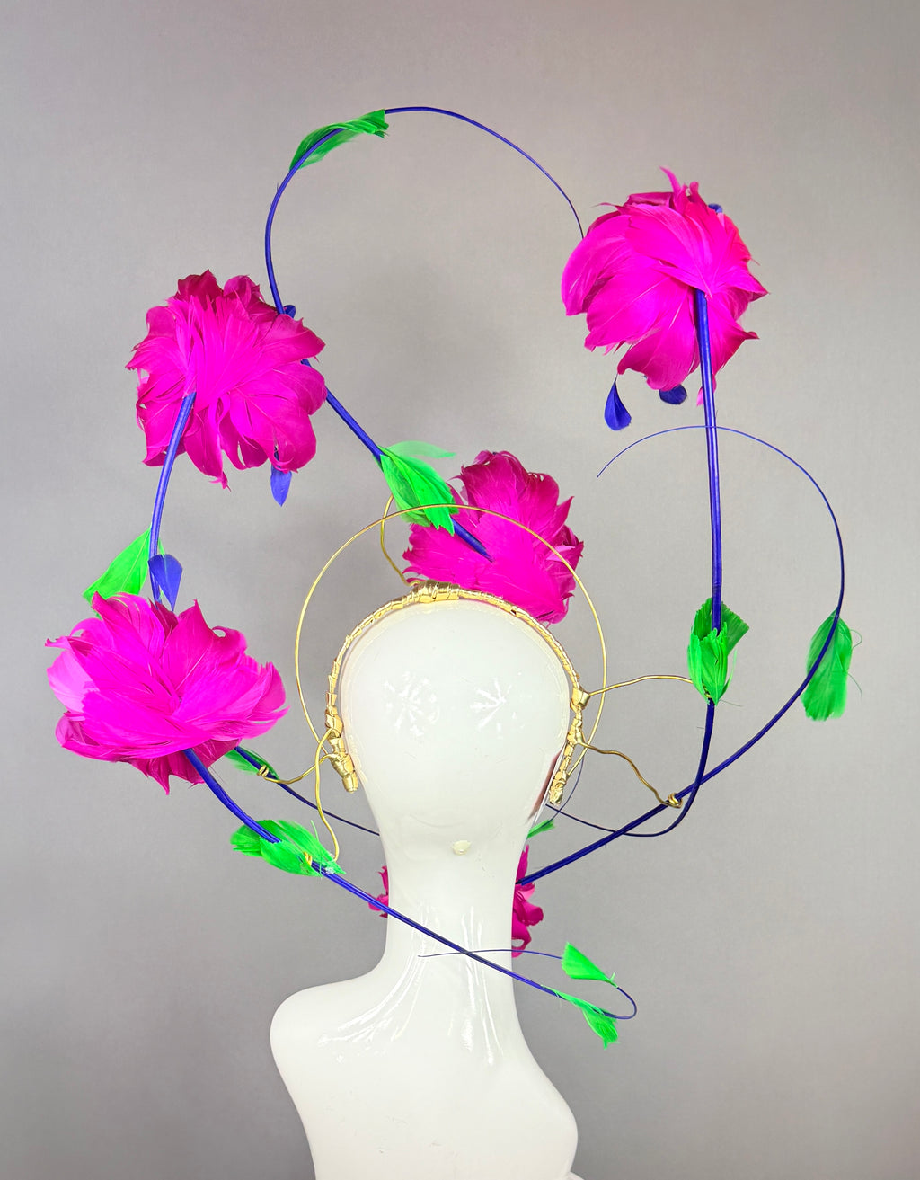 Kentucky Derby Fascinator Hat | Pink, Blue & Green Headband Hat | Derbyologie