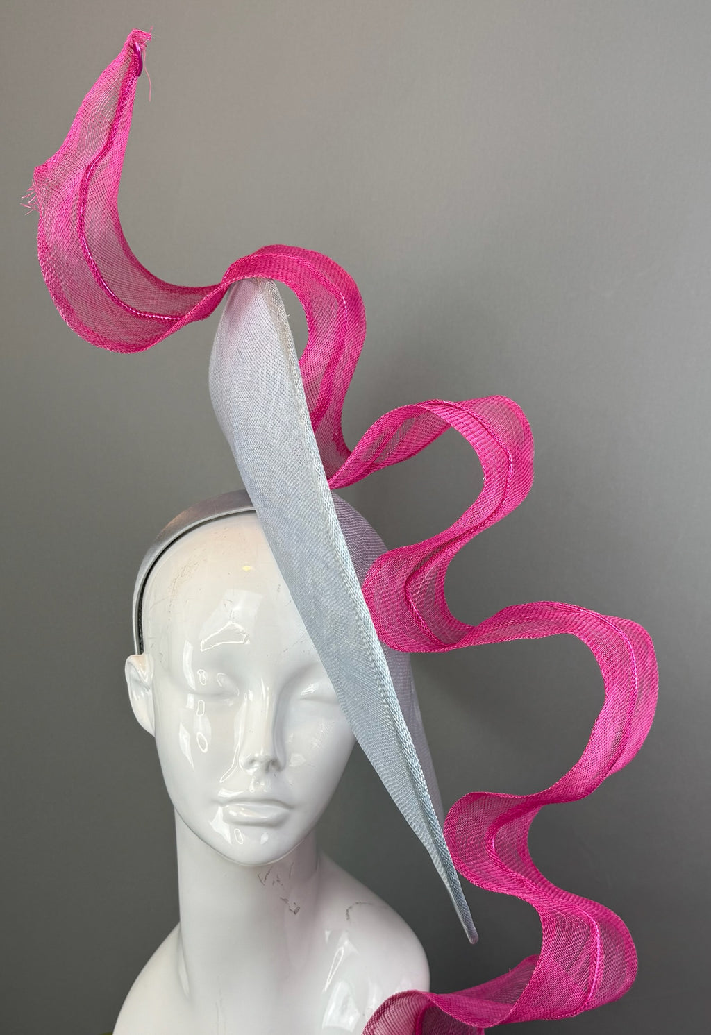 Light Blue and Pink Kentucky Derby fascinator, Derby Hat Alternative (PLATINUM LINE)