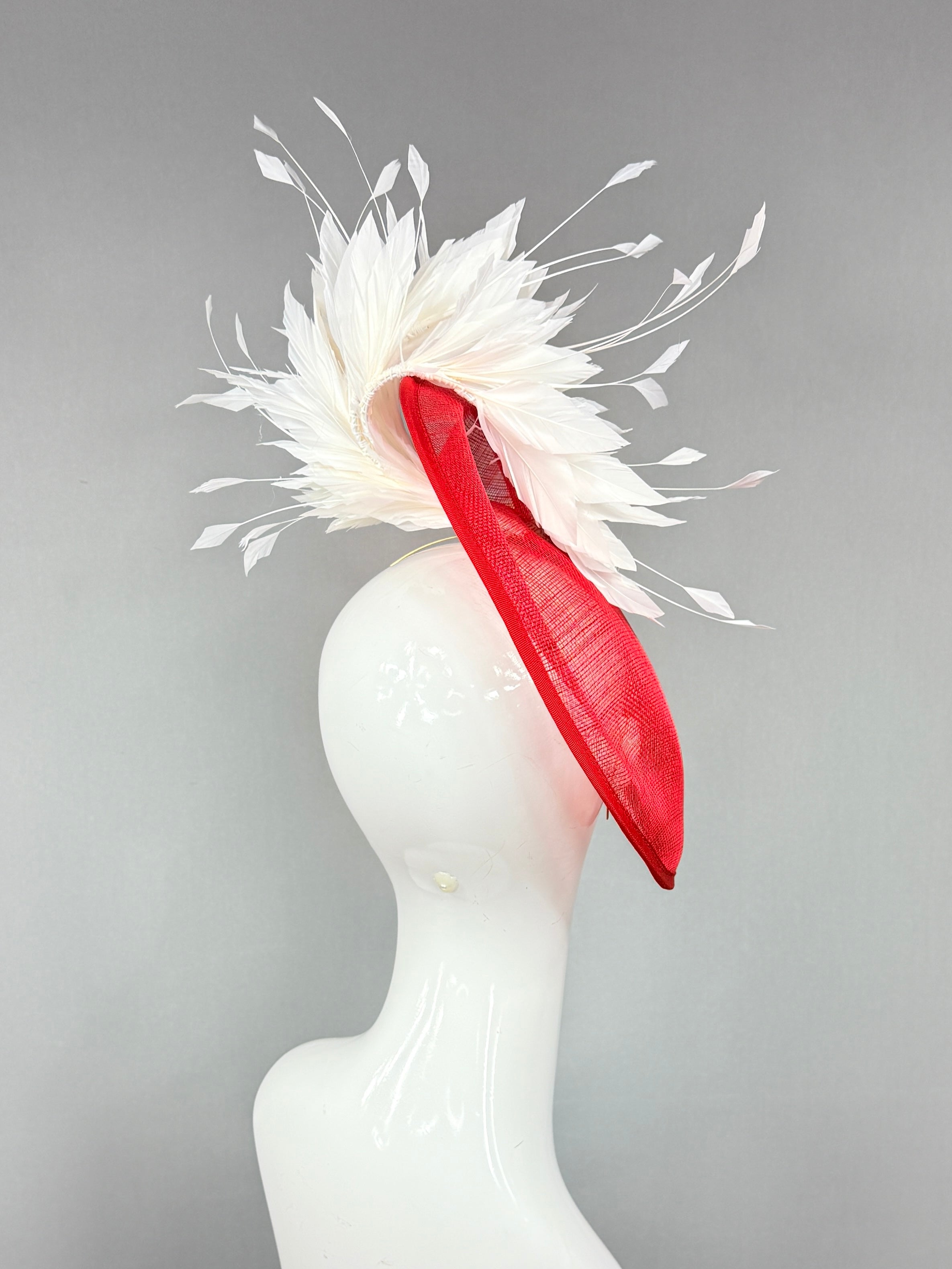 Kentucky Derby Fascinator Hat | Red and White Derby Hat | Derbyologie