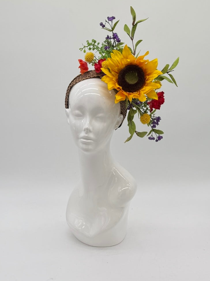 Yellow, Red and Green Kentucky Derby fascinator, Derby Hat Alternative
