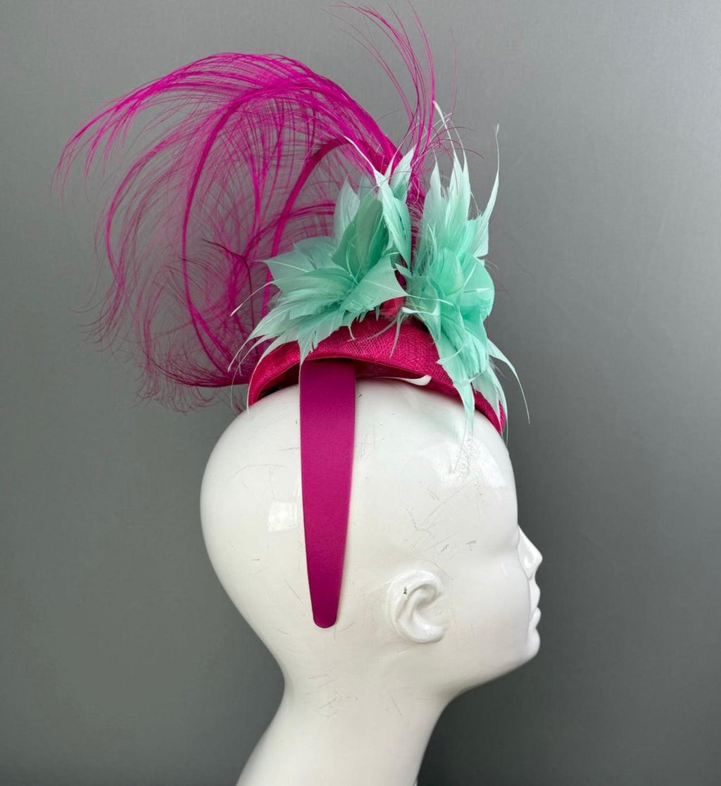 Kentucky Derby Fascinator Hat | Teal and Violet Flower Hat | Derbyologie