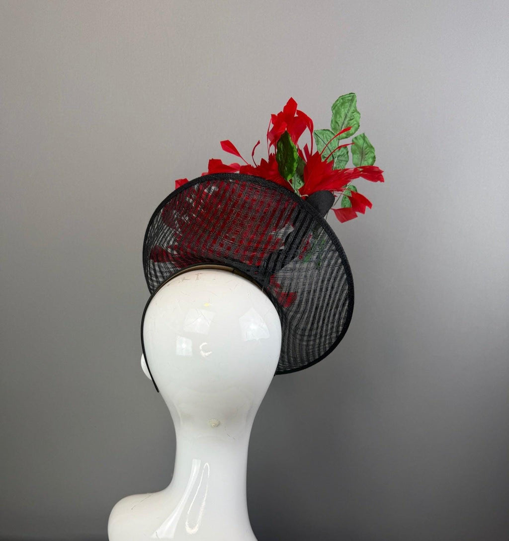 Black and Red Kentucky Derby fascinator, Derby Hat Alternative