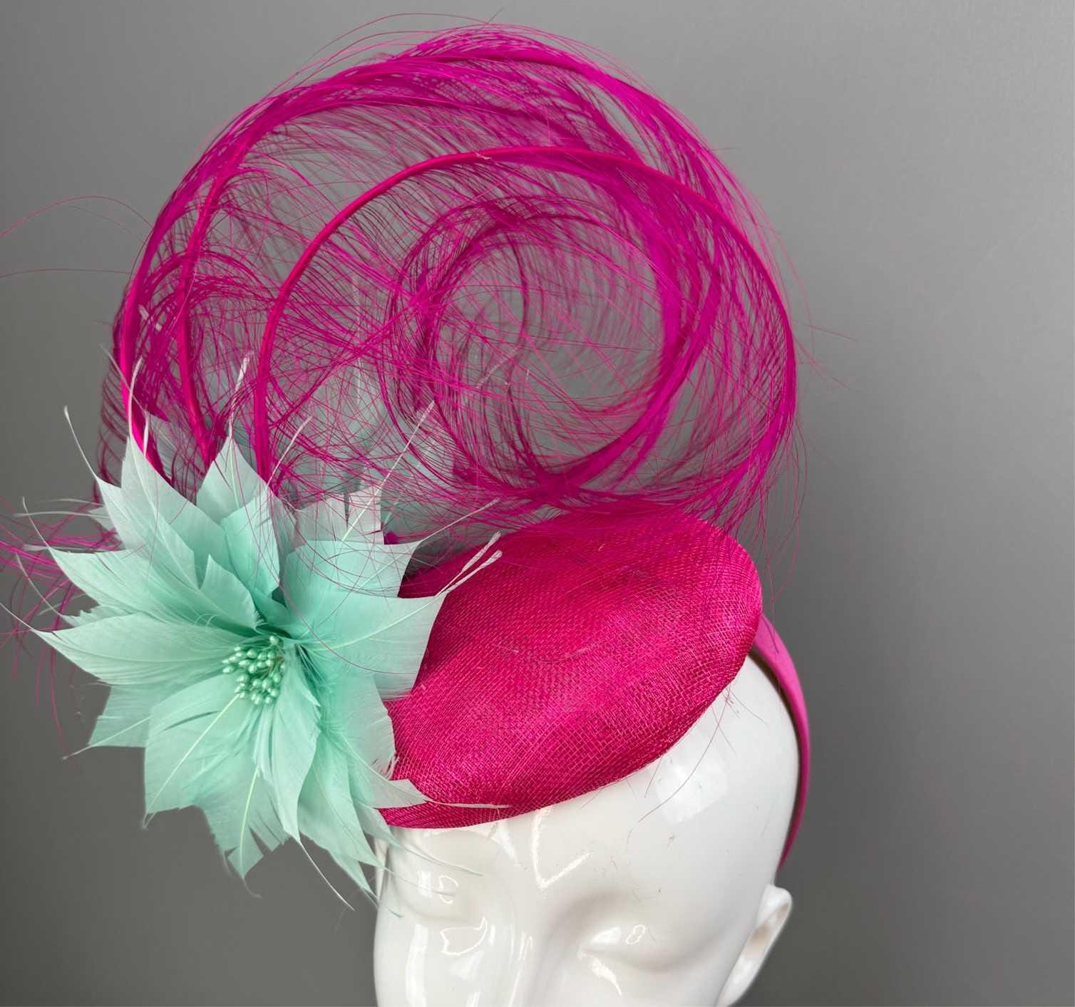 Kentucky Derby Fascinator Hat | Teal and Violet Flower Hat | Derbyologie