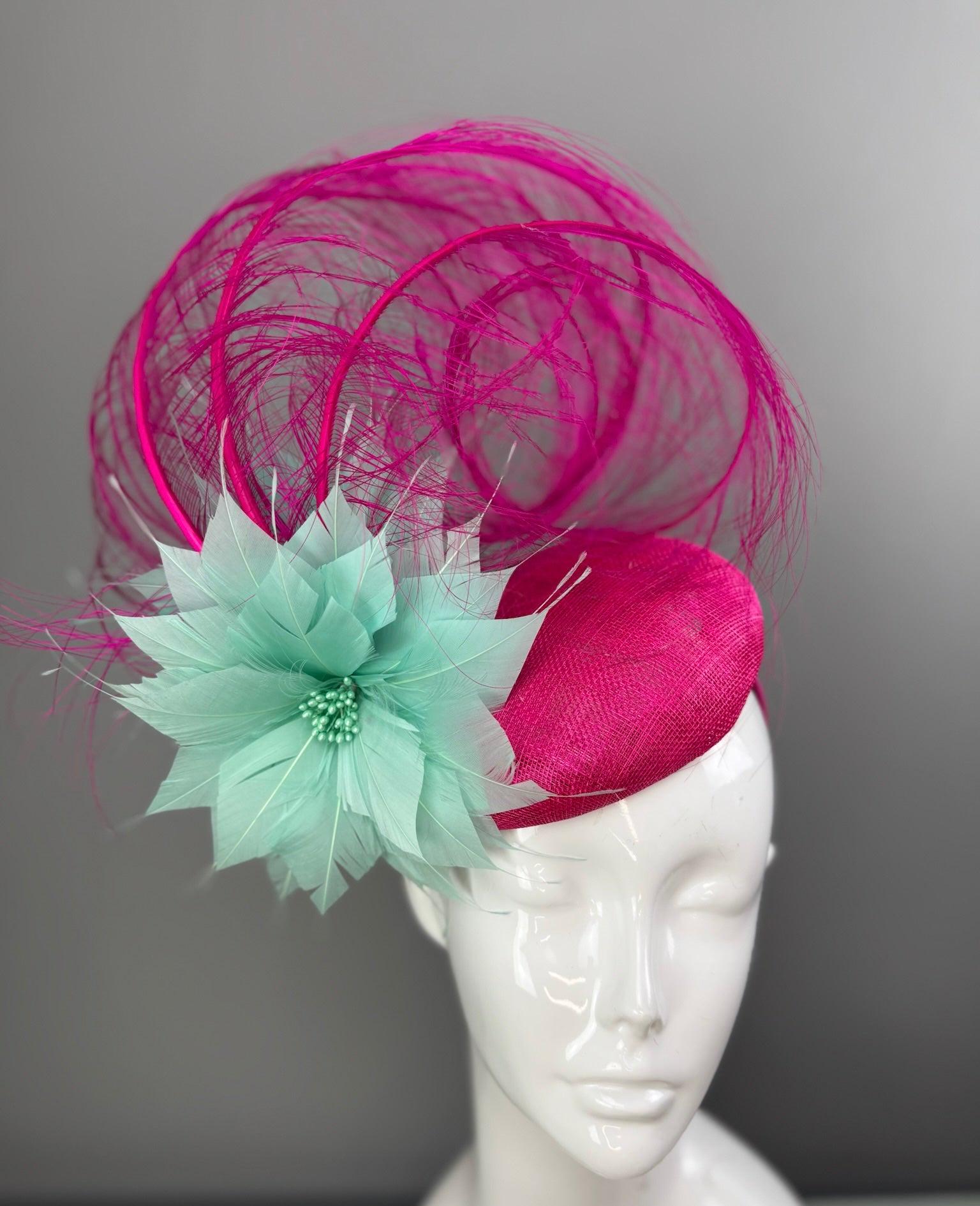 Kentucky Derby Fascinator Hat | Teal and Violet Flower Hat | Derbyologie