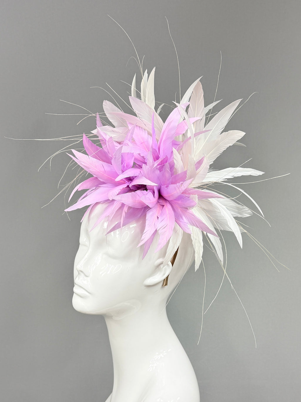 Kentucky Derby Fascinator Hat | White and light purple Headband Hat | Derbyologie