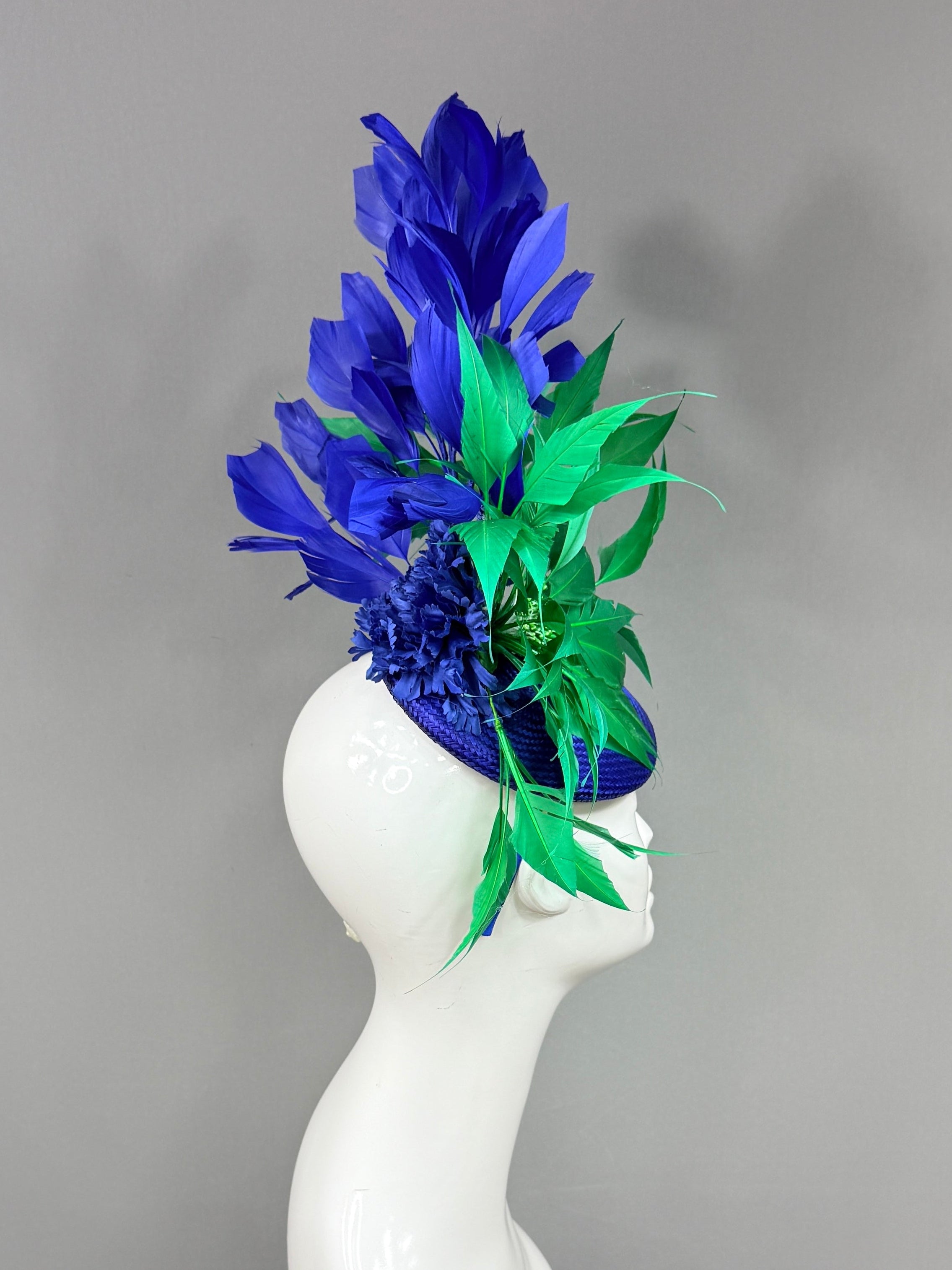 Kentucky Derby Fascinator Hat | Green and blue Headband Hat | Derbyologie
