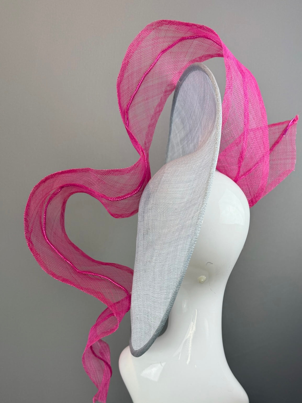 Light Blue and Pink Kentucky Derby fascinator, Derby Hat Alternative (PLATINUM LINE)