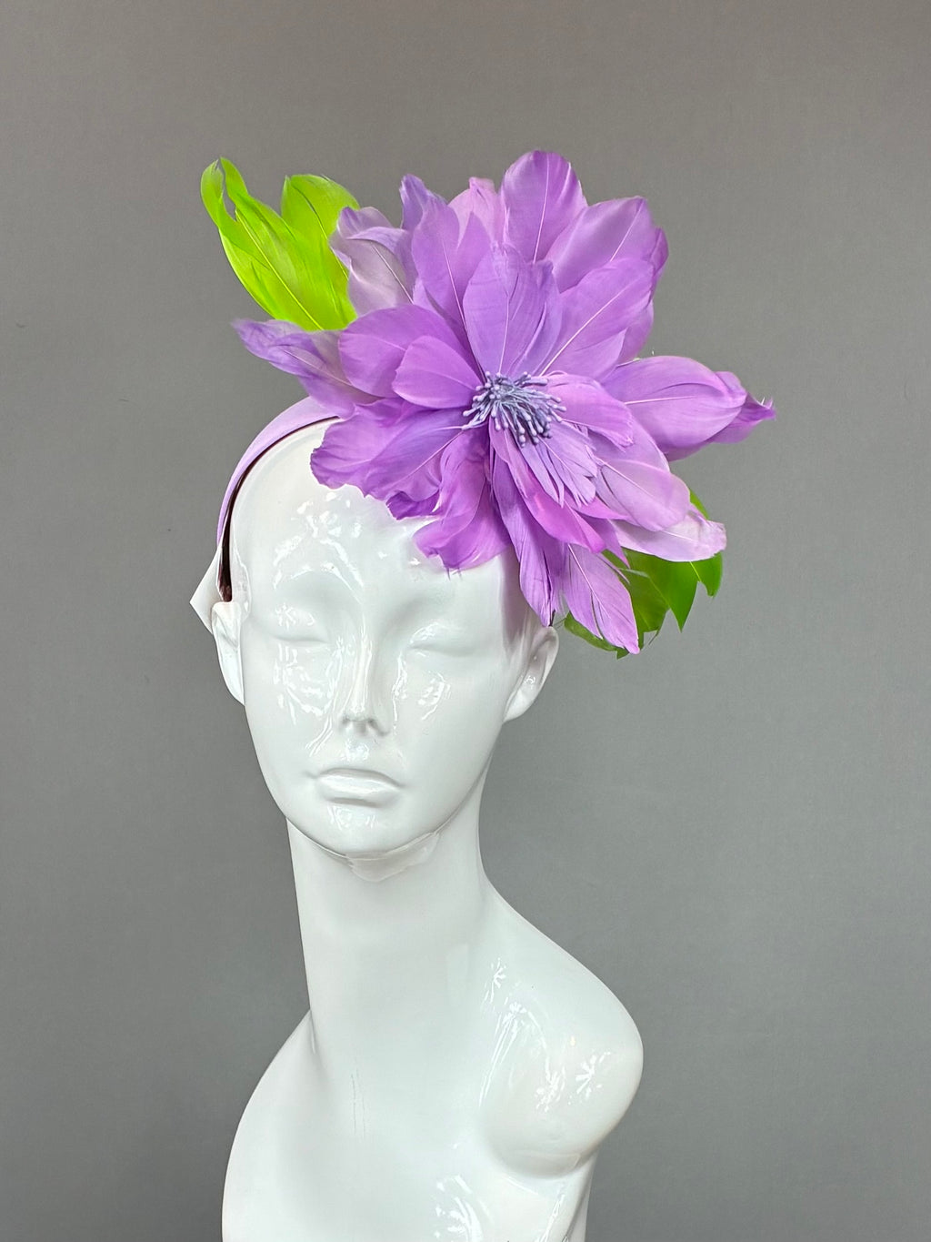 Kentucky Derby Fascinator Hat | Purple and green feathered Headband Hat | Derbyologie