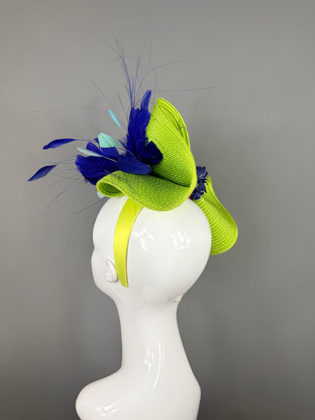 Kentucky Derby Fascinator Hat | Blue, Turquoise and Green Headpiece | Derbyologie
