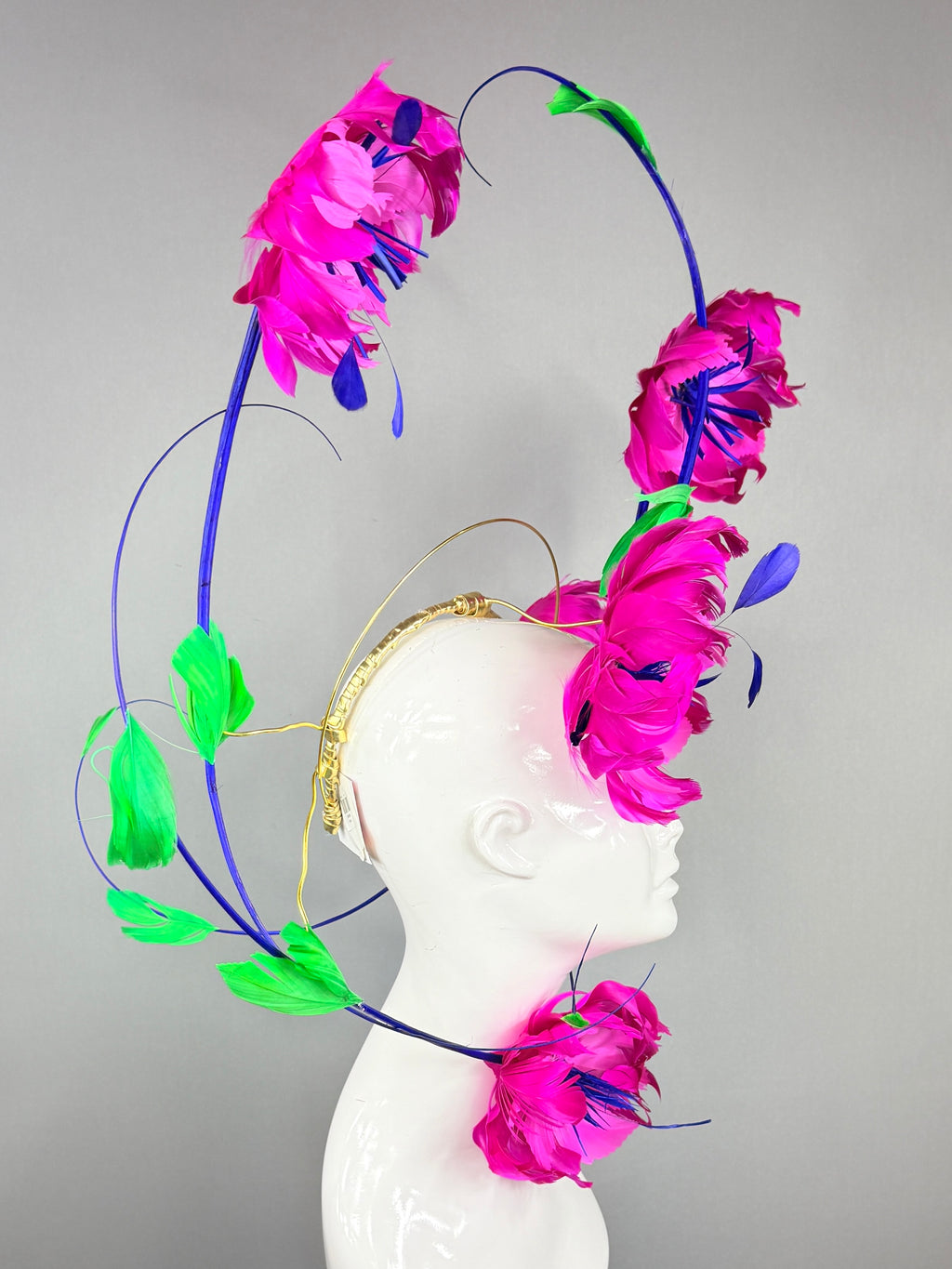 Kentucky Derby Fascinator Hat | Pink, Blue & Green Headband Hat | Derbyologie