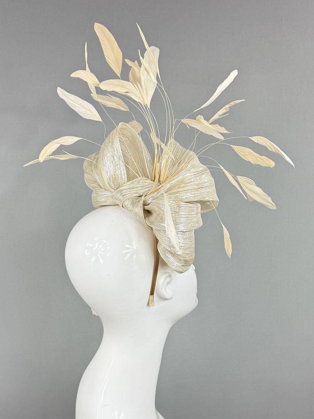 Kentucky Derby Fascinator Hat | Gold Silk Headpiece | Derbyologie