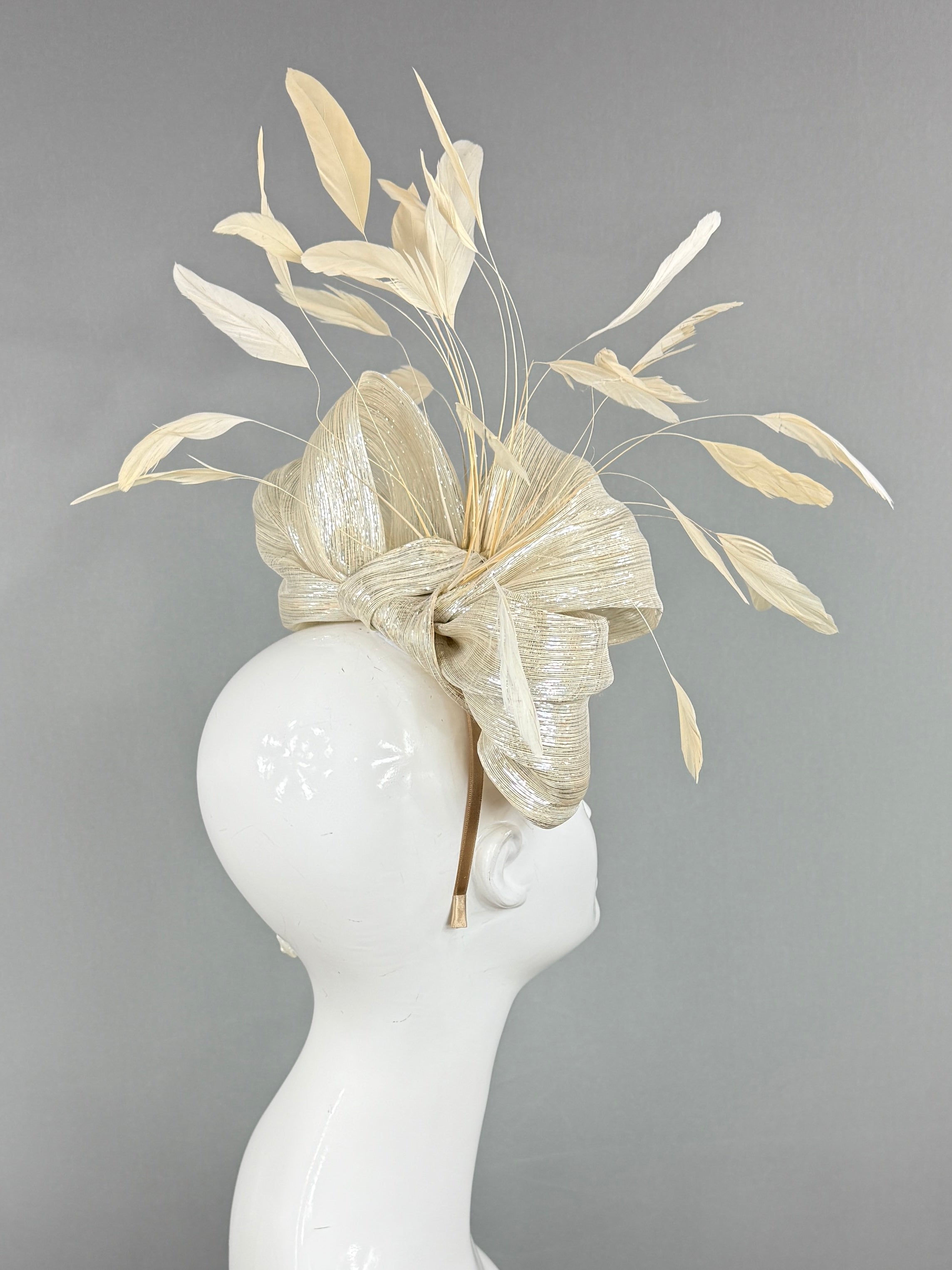 Kentucky Derby Fascinator Hat | Gold Silk Headpiece | Derbyologie