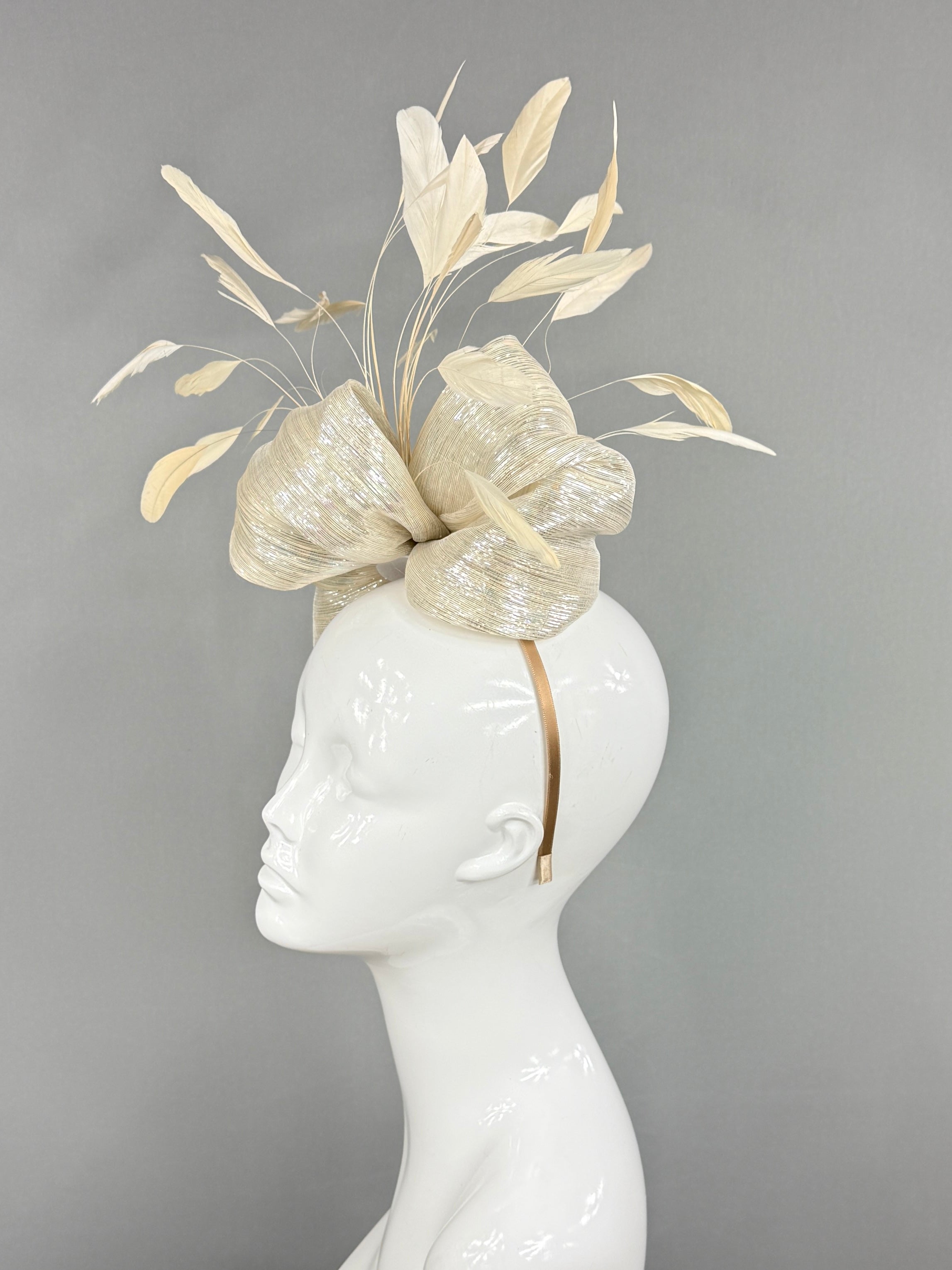 Kentucky Derby Fascinator Hat | Gold Silk Headpiece | Derbyologie