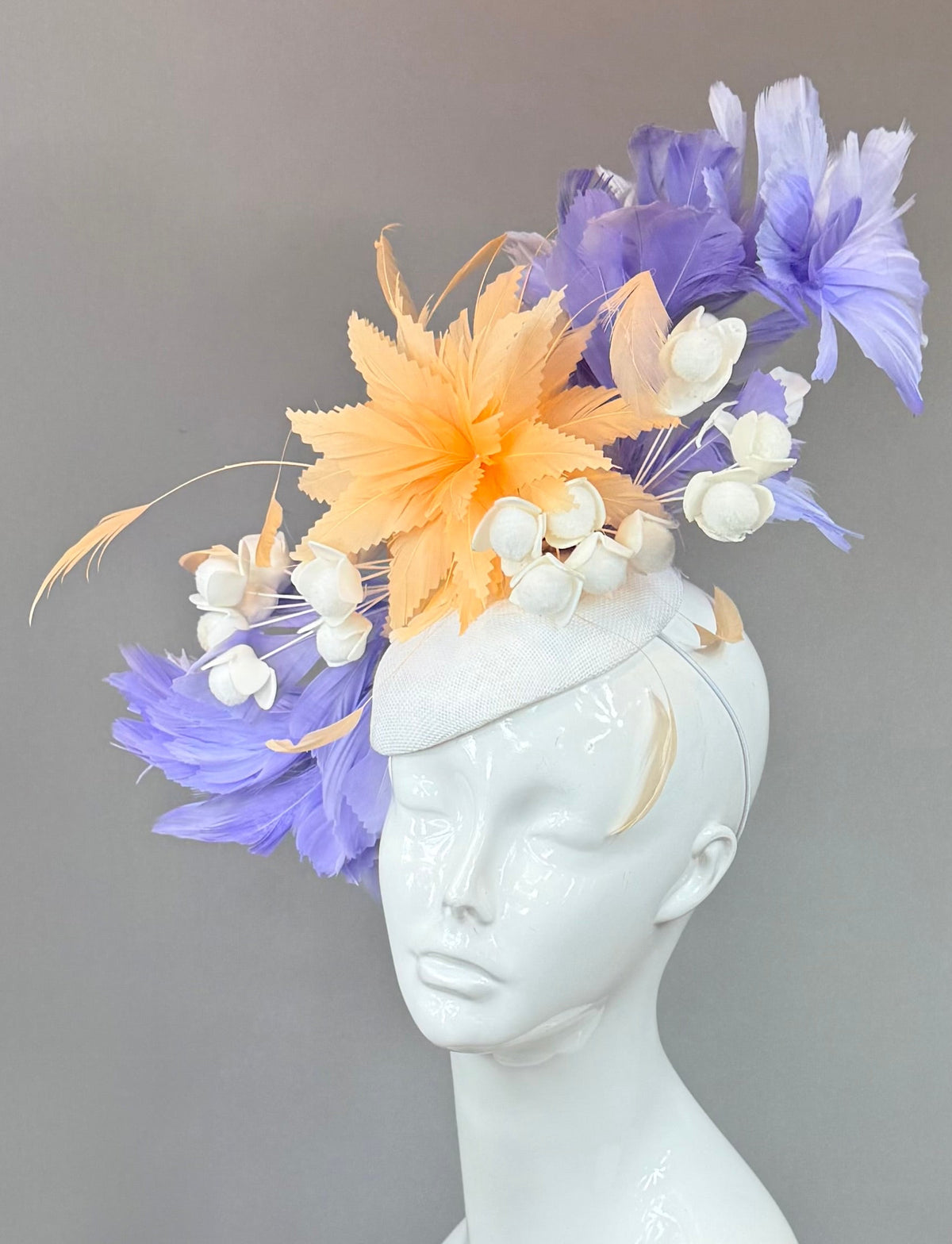 Kentucky Derby Fascinator Hat | Yellow and Purple Headpiece | Derbyologie
