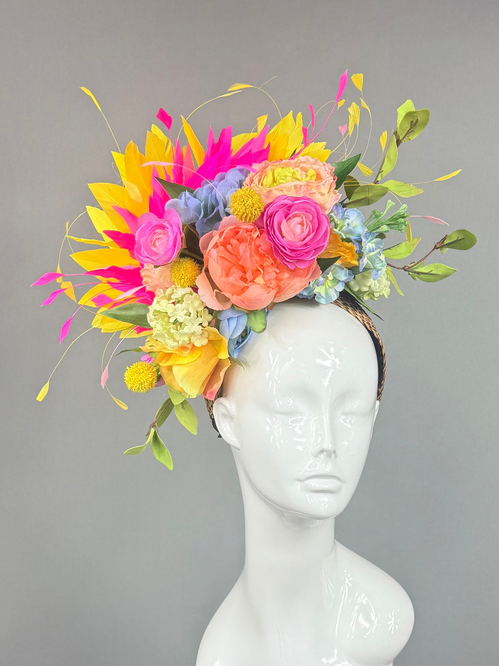Kentucky Derby Fascinator Hat | colorful spring bouquet Headband Hat | Derbyologie