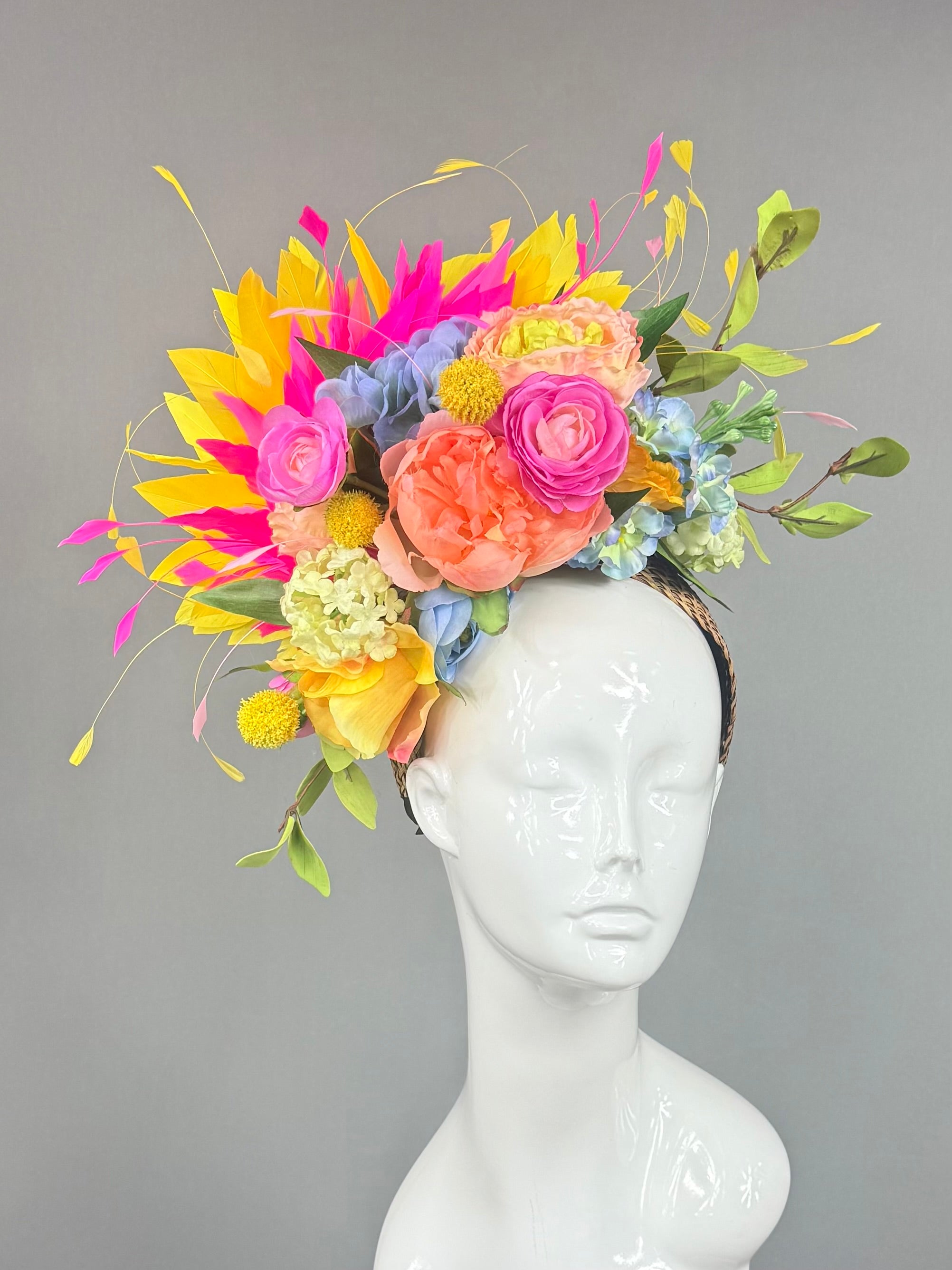 Kentucky Derby Fascinator Hat | colorful spring bouquet Headband Hat | Derbyologie