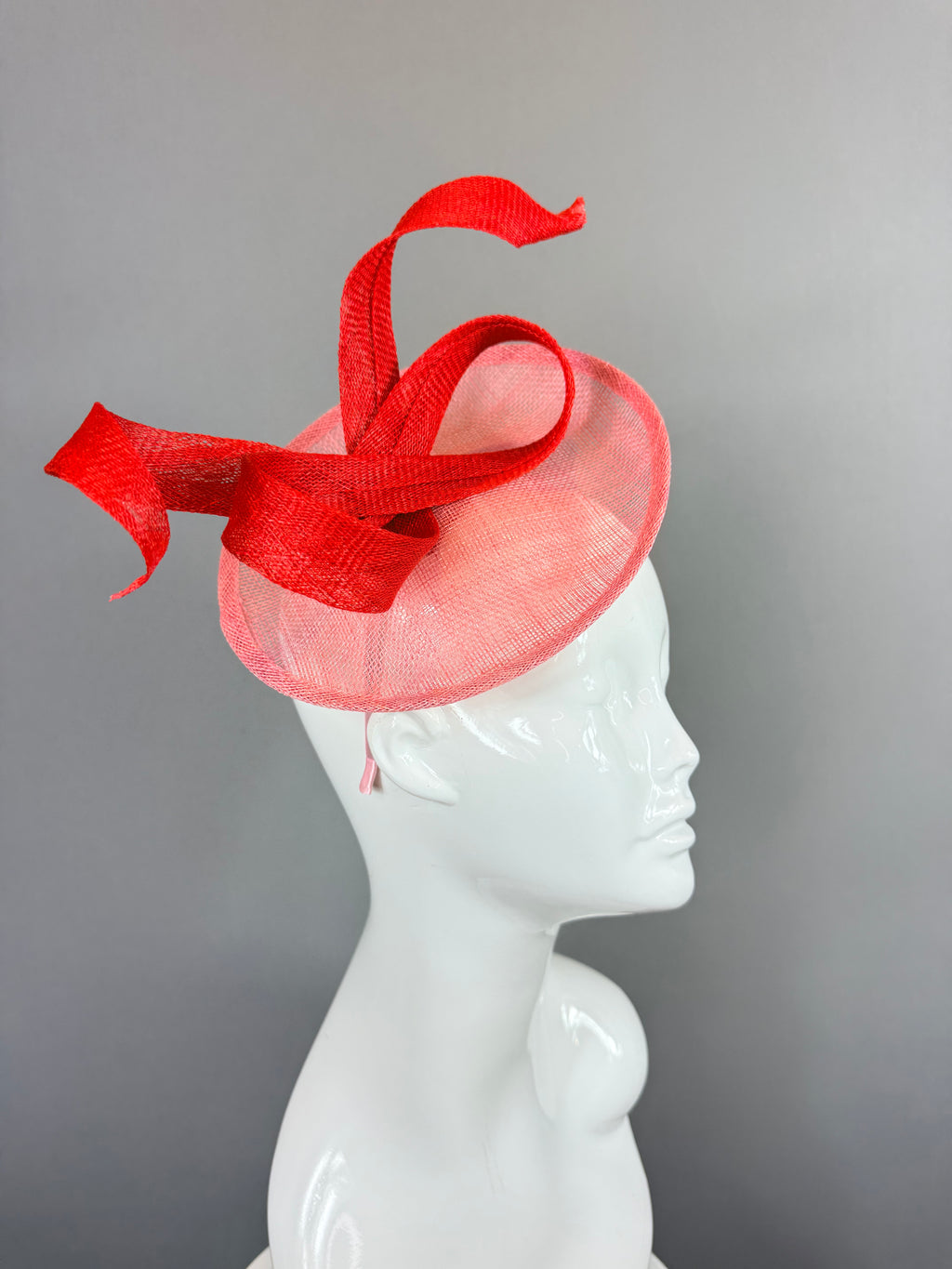 Kentucky Derby Fascinator Hat | Pink and Red Bow Headpiece | Derbyologie