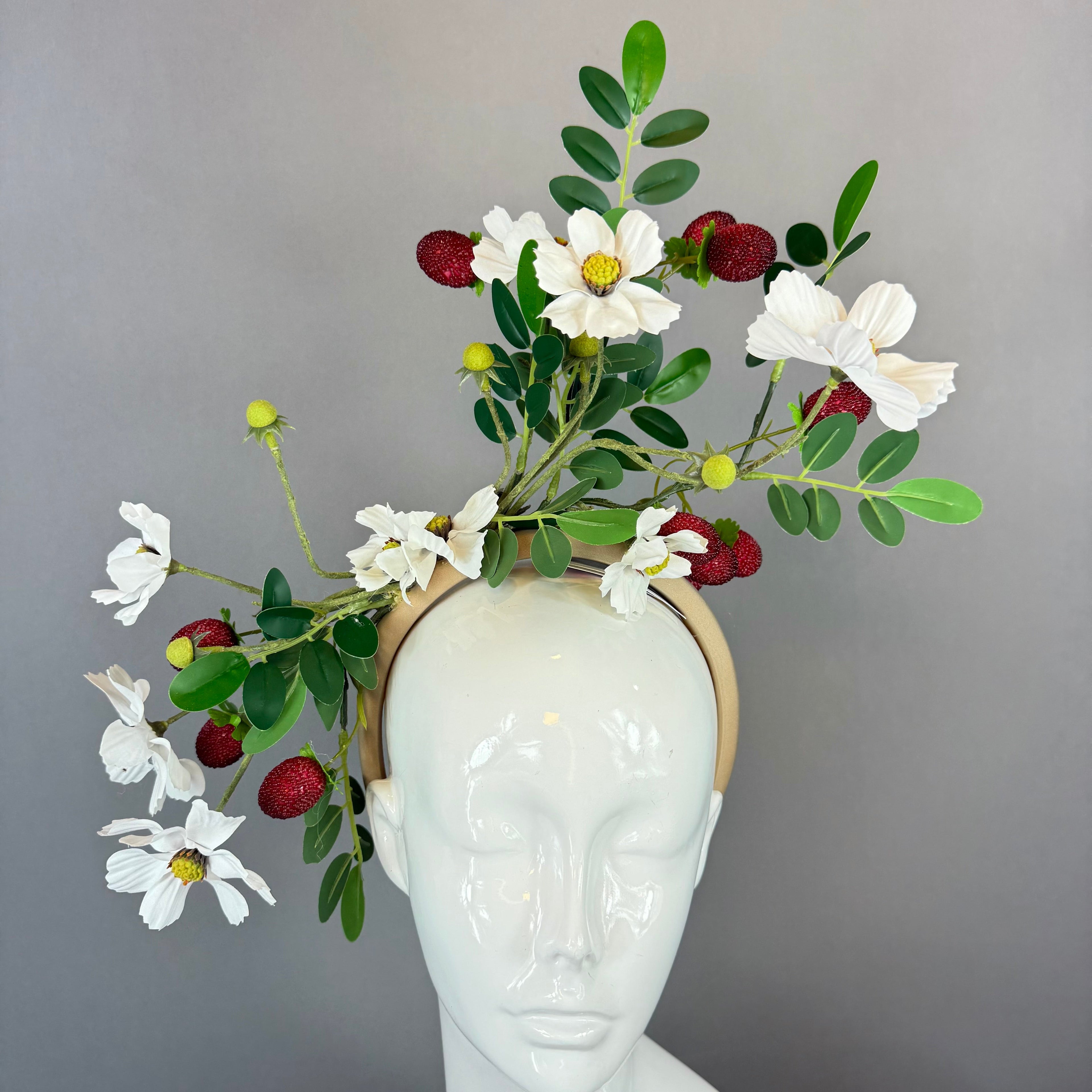 Kentucky Derby Fascinator Hat | Strawberry Flower Headpiece | Derbyologie
