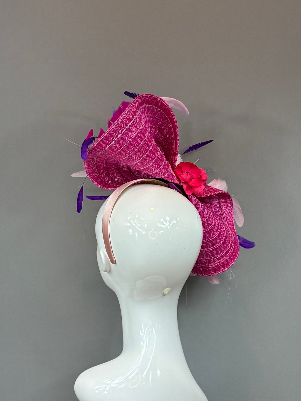 Kentucky Derby Fascinator Hat |pink and purple feather Headband Hat | Derbyologie