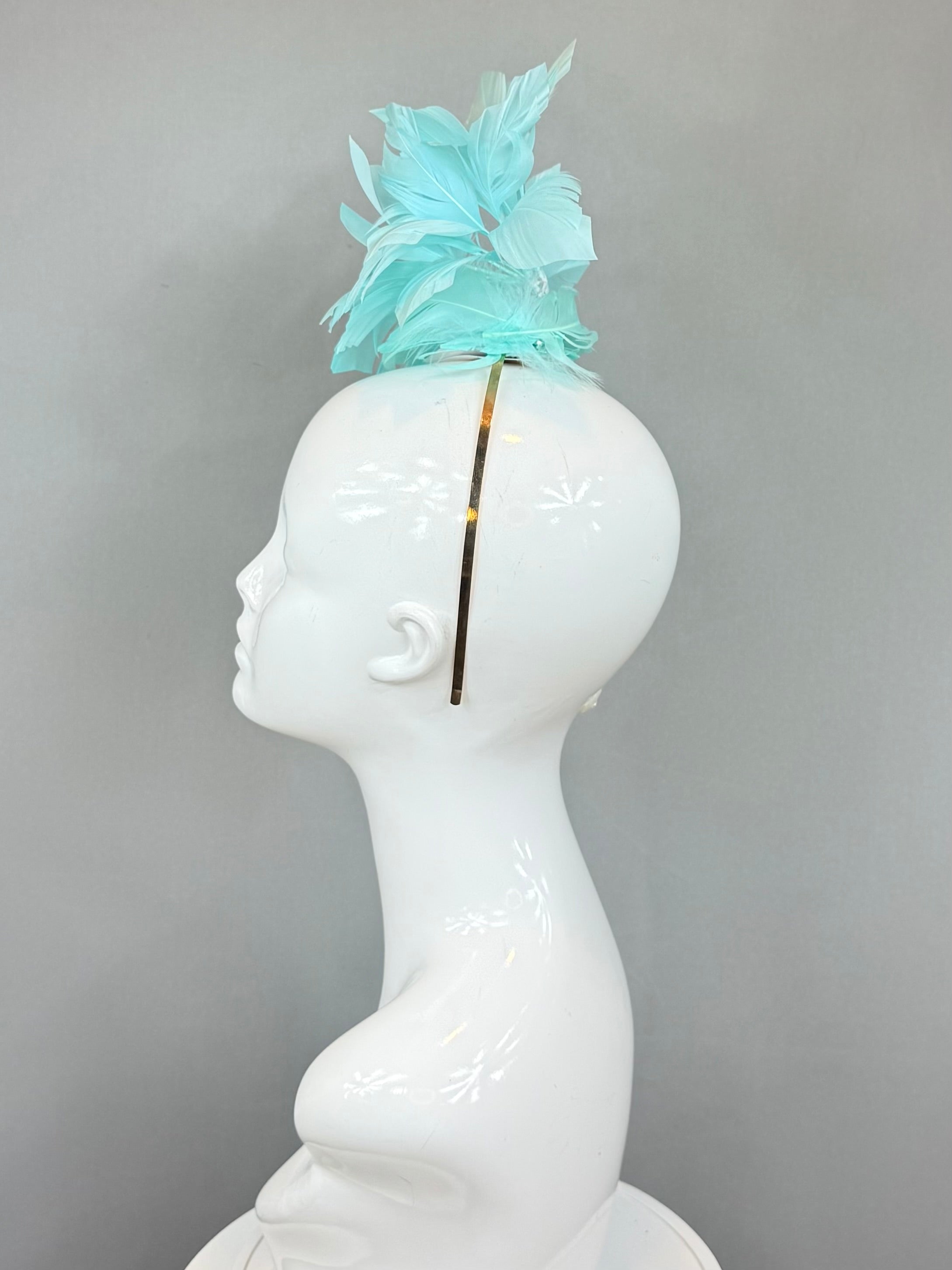 Kentucky Derby Fascinator Hat | Blue Feather Hat | Derbyologie