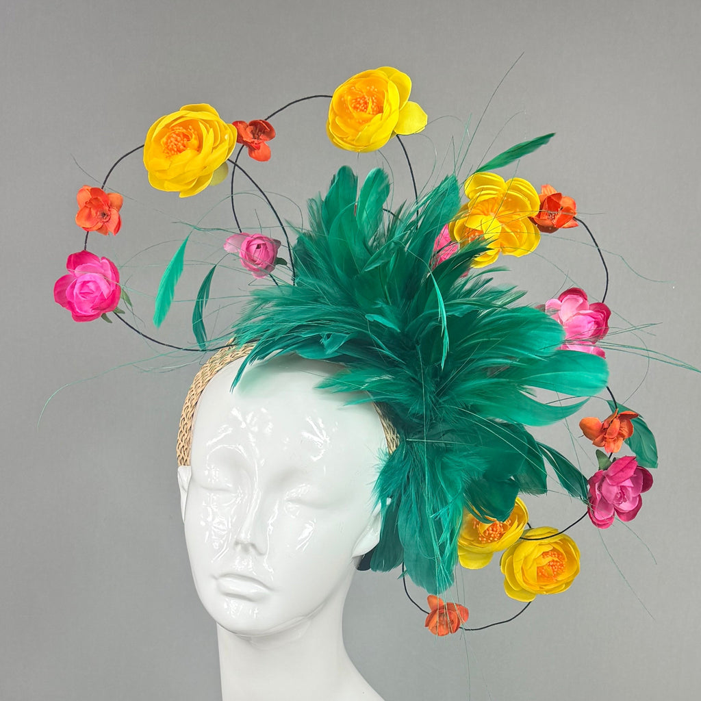 Kentucky Derby Fascinator Hat | Green Flower Fascinator Hat | Derbyologie